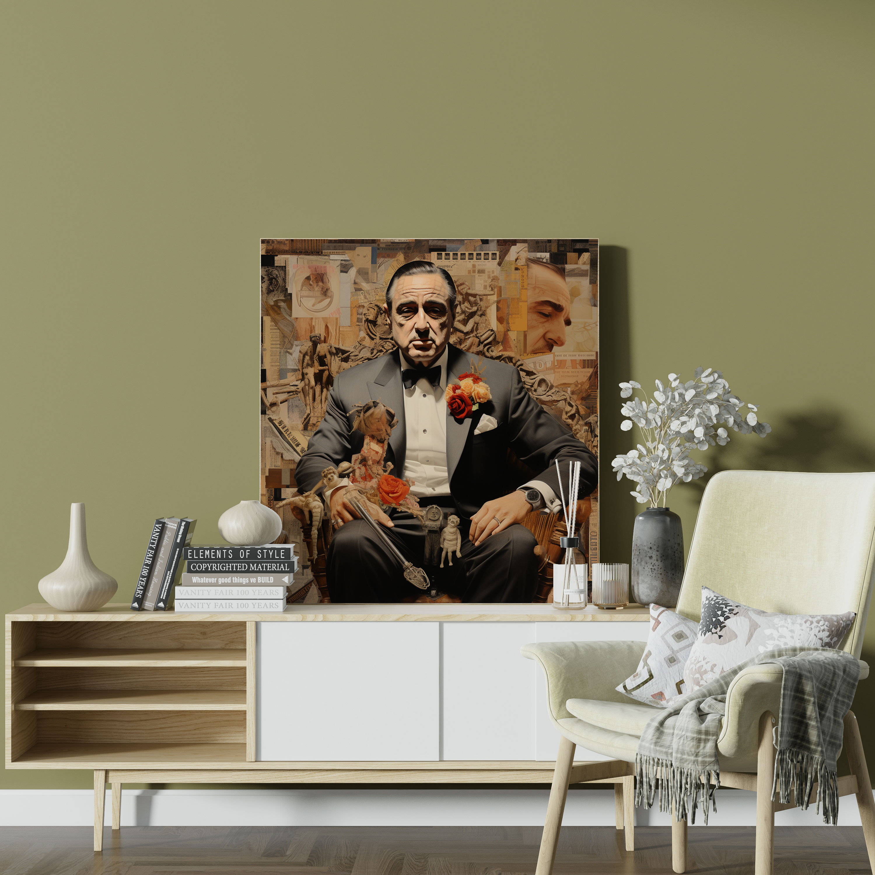 Godfather Canvas Print - Collage-Inspired Artwork - Godfather, Wall Decoration, Eclectic Decor, Godfather