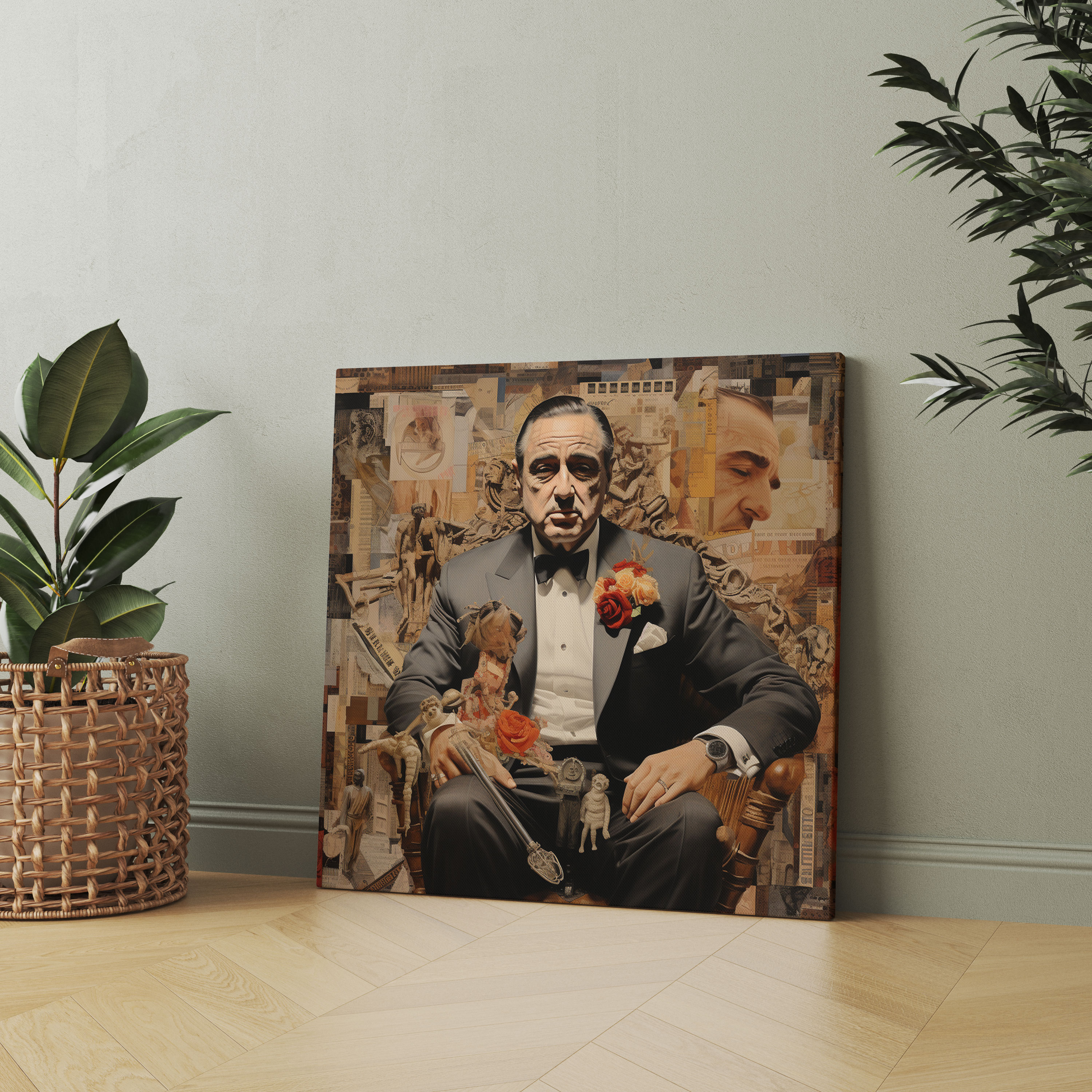 Godfather Canvas Print - Collage-Inspired Artwork - Godfather, Wall Decoration, Eclectic Decor, Godfather