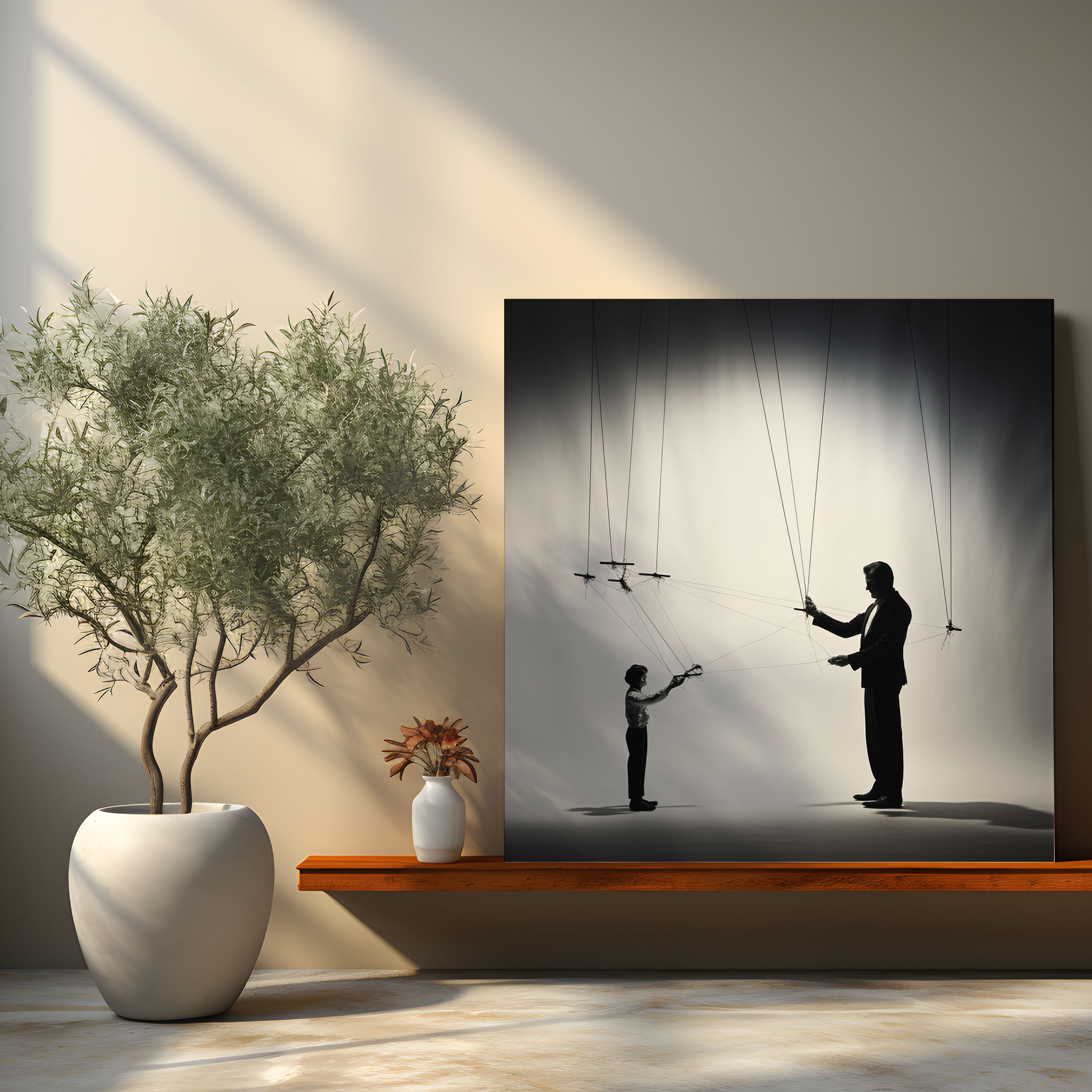 Godfather Silhouette Canvas Print - Godfather, Home Decoration, Canvas, Puppet Strings