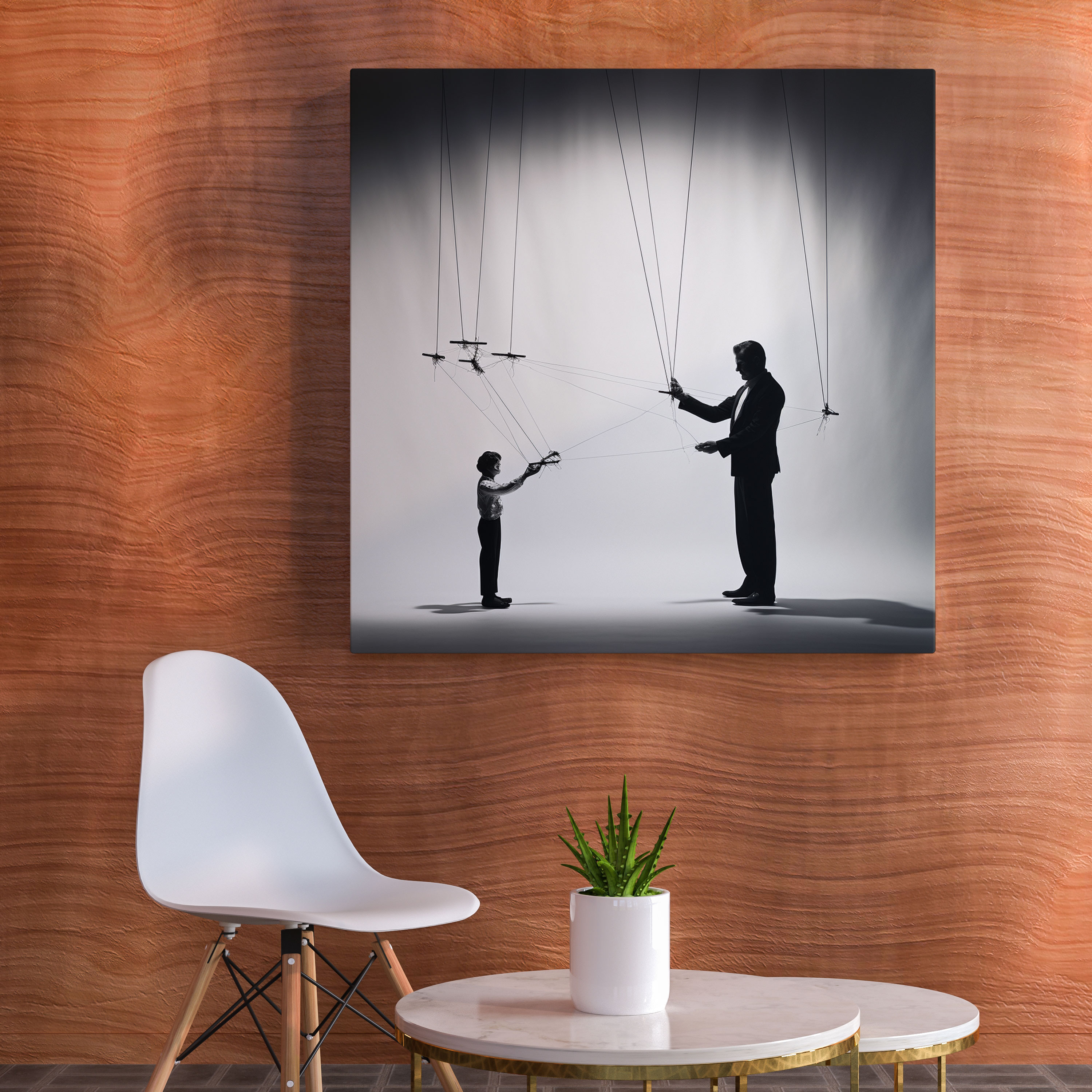 Godfather Silhouette Canvas Print - Godfather, Home Decoration, Canvas, Puppet Strings