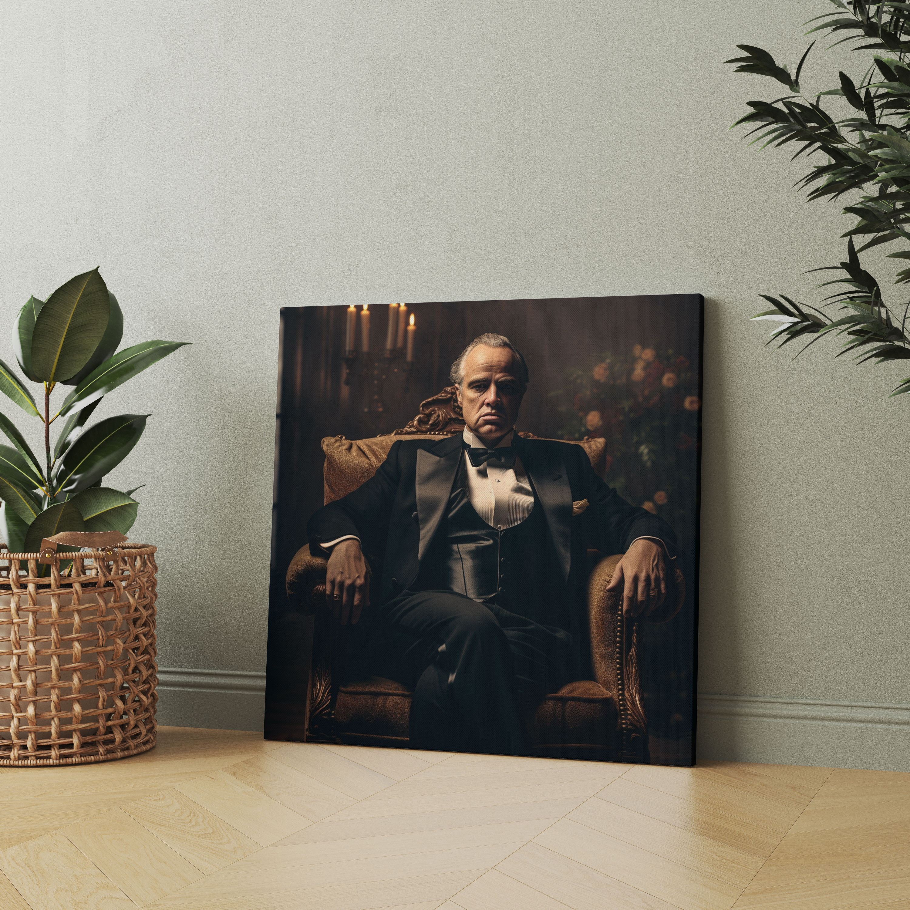 Godfather Vintage Portrait Canvas Print - Godfather, Home Decoration, Vintage Portrait, Canvas Print