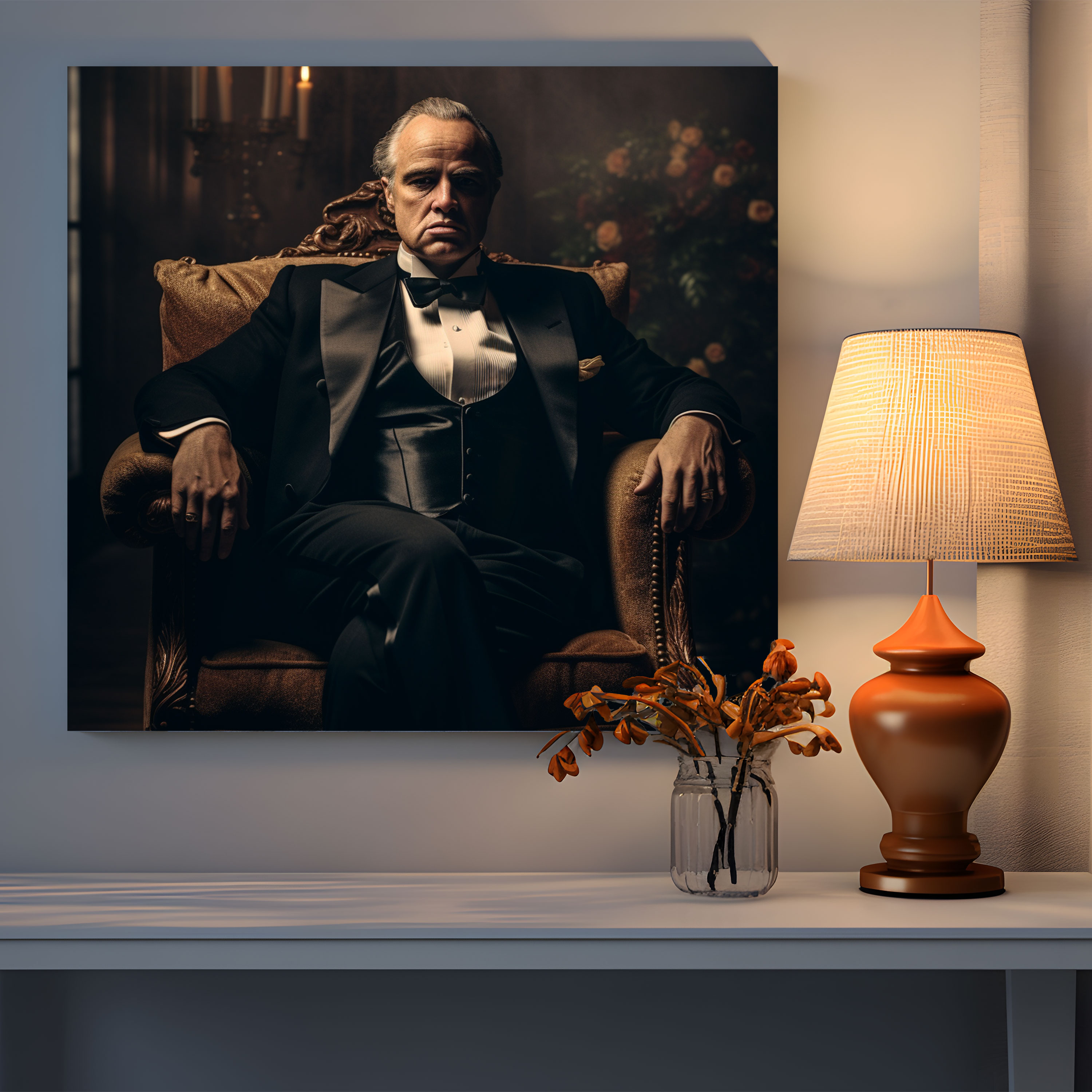 Godfather Vintage Portrait Canvas Print - Godfather, Home Decoration, Vintage Portrait, Canvas Print