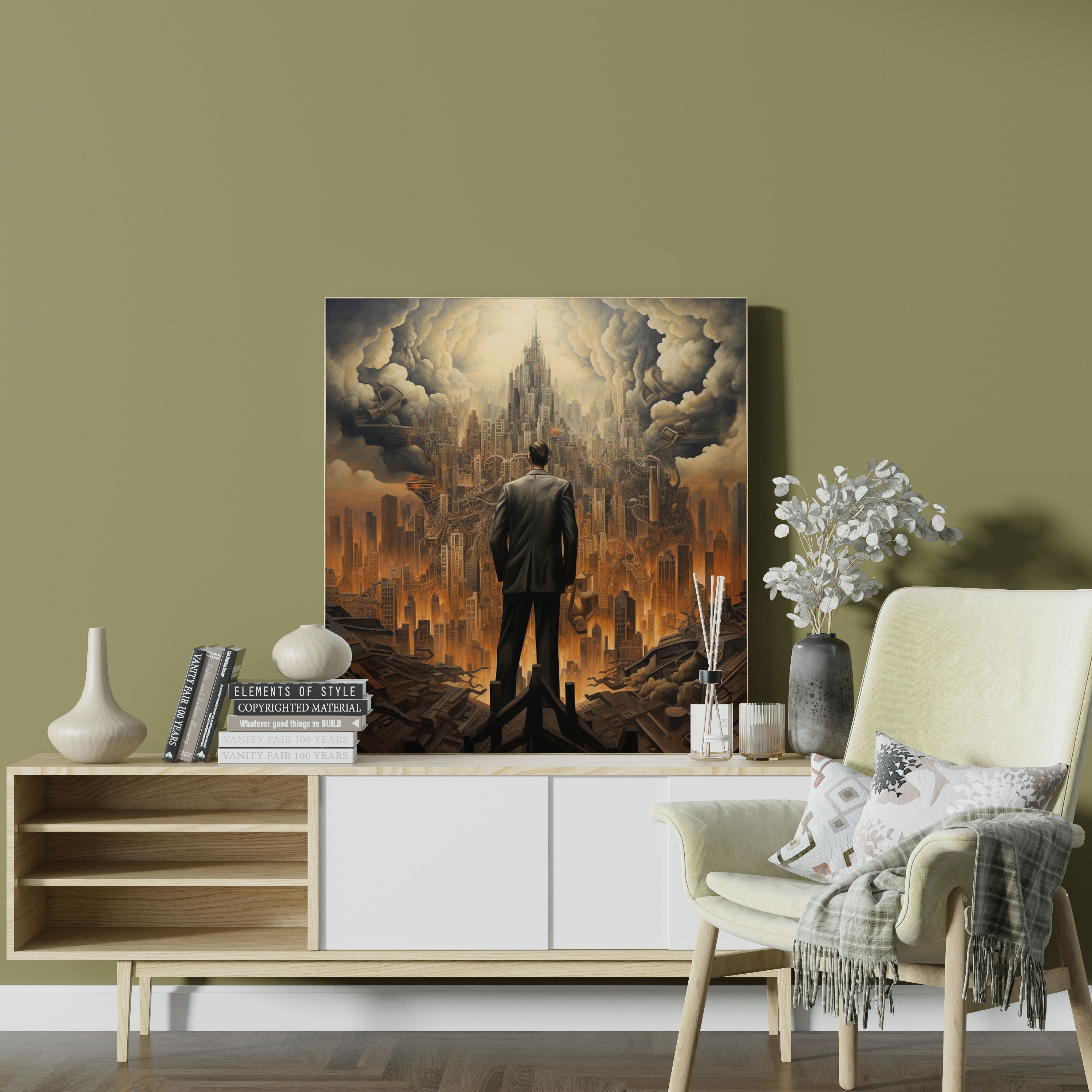Godfather Surreal Canvas Print - Godfather, Canvas, City Skyline, Godfather
