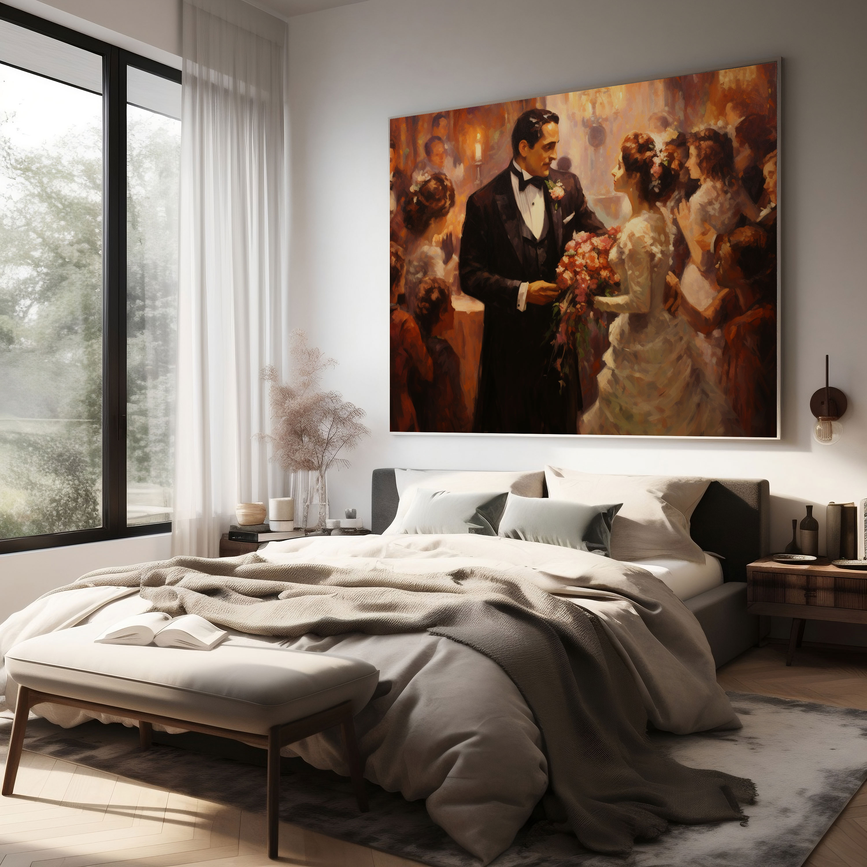 Godfather Wedding Canvas Art - Godfather, Canvas Wall Art, Impressionist Painting, Wall Art