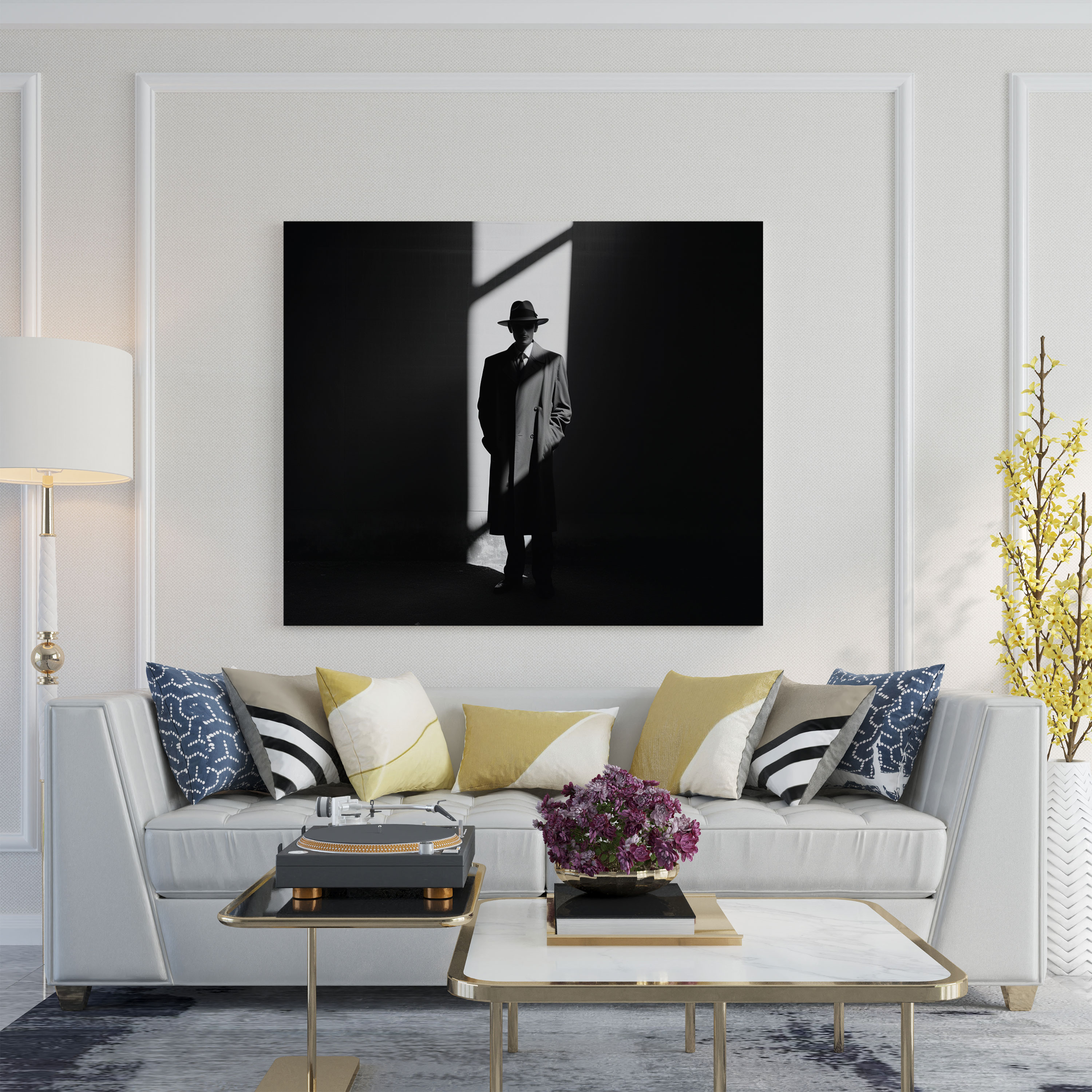 Godfather Shadows Canvas - Godfather, Silhouette, Home Decoration, Black And White