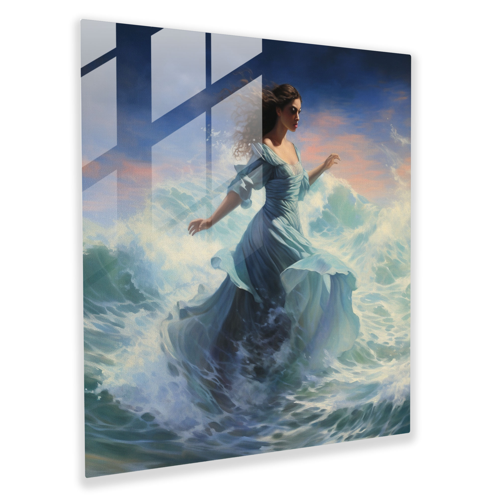 Enchanting Impressionist Glass Print - Aphrodite by the Sea