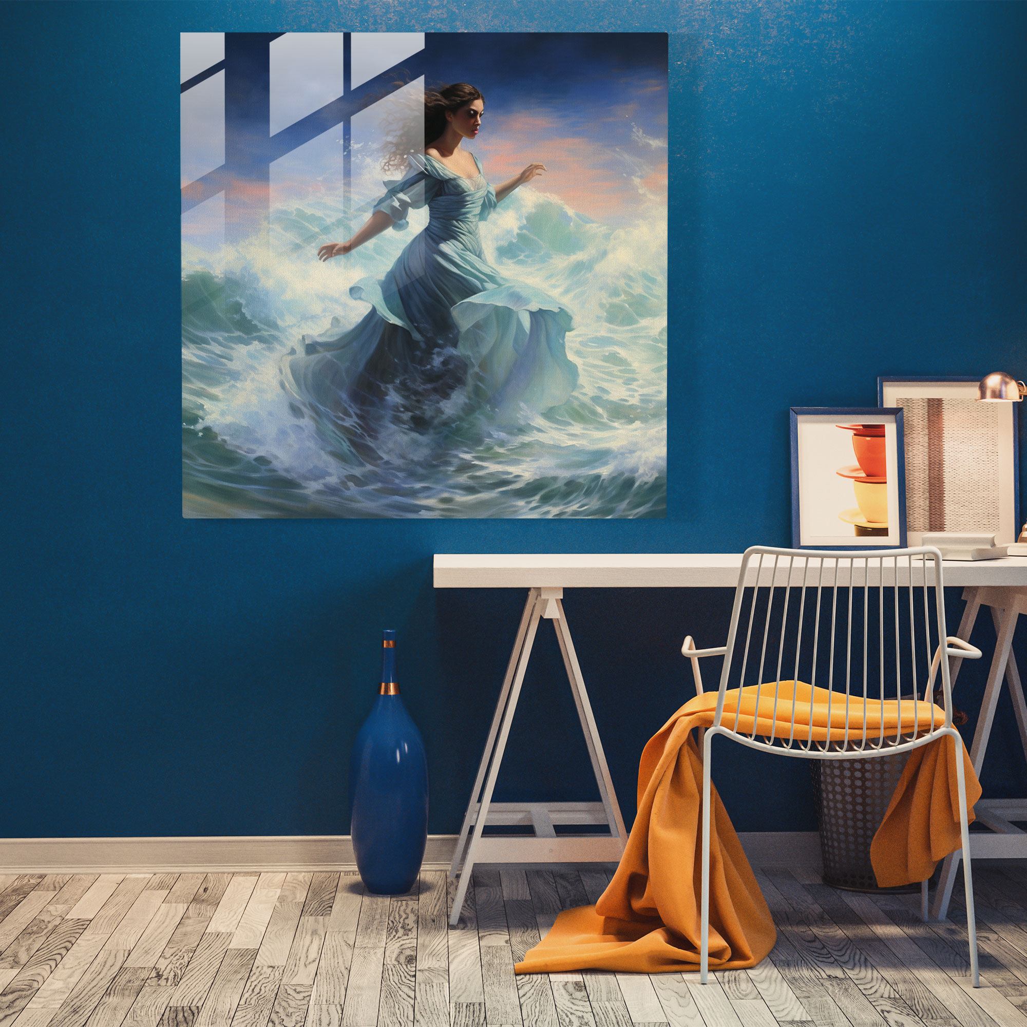 Enchanting Impressionist Glass Print - Aphrodite by the Sea