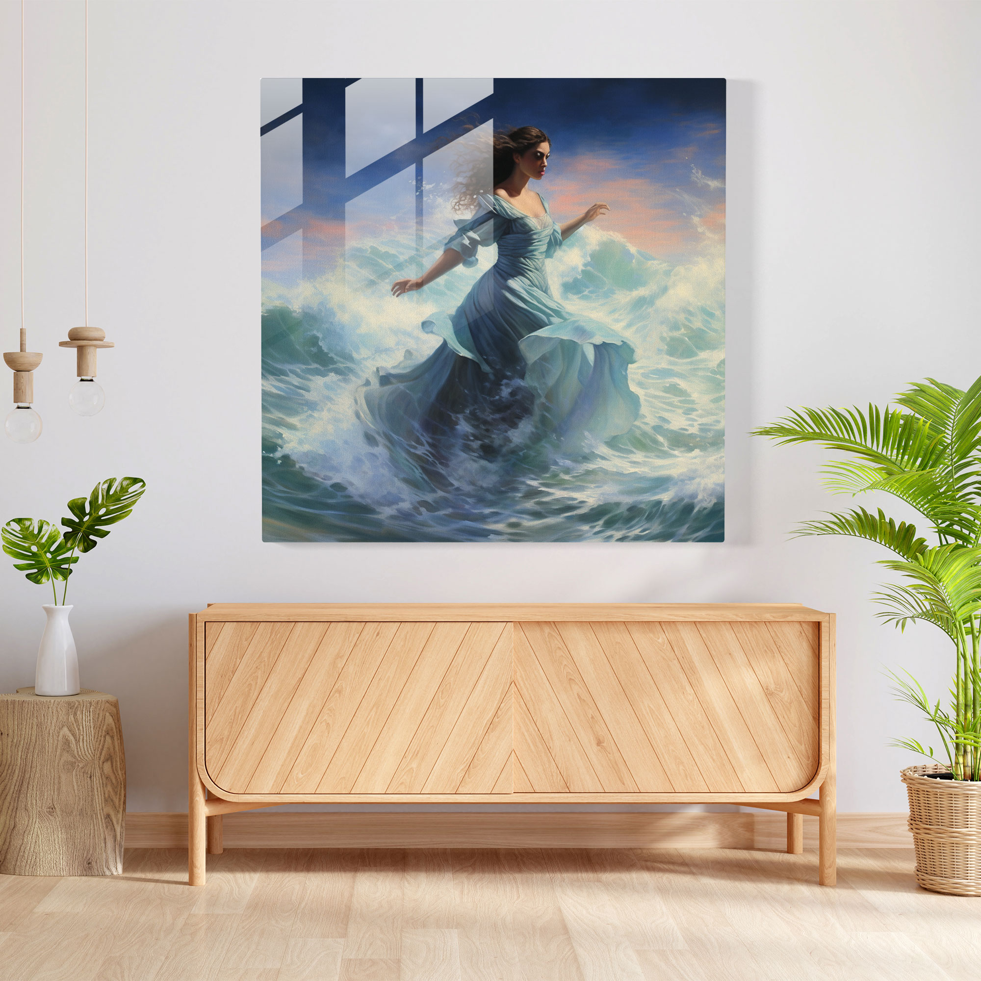 Enchanting Impressionist Glass Print - Aphrodite by the Sea