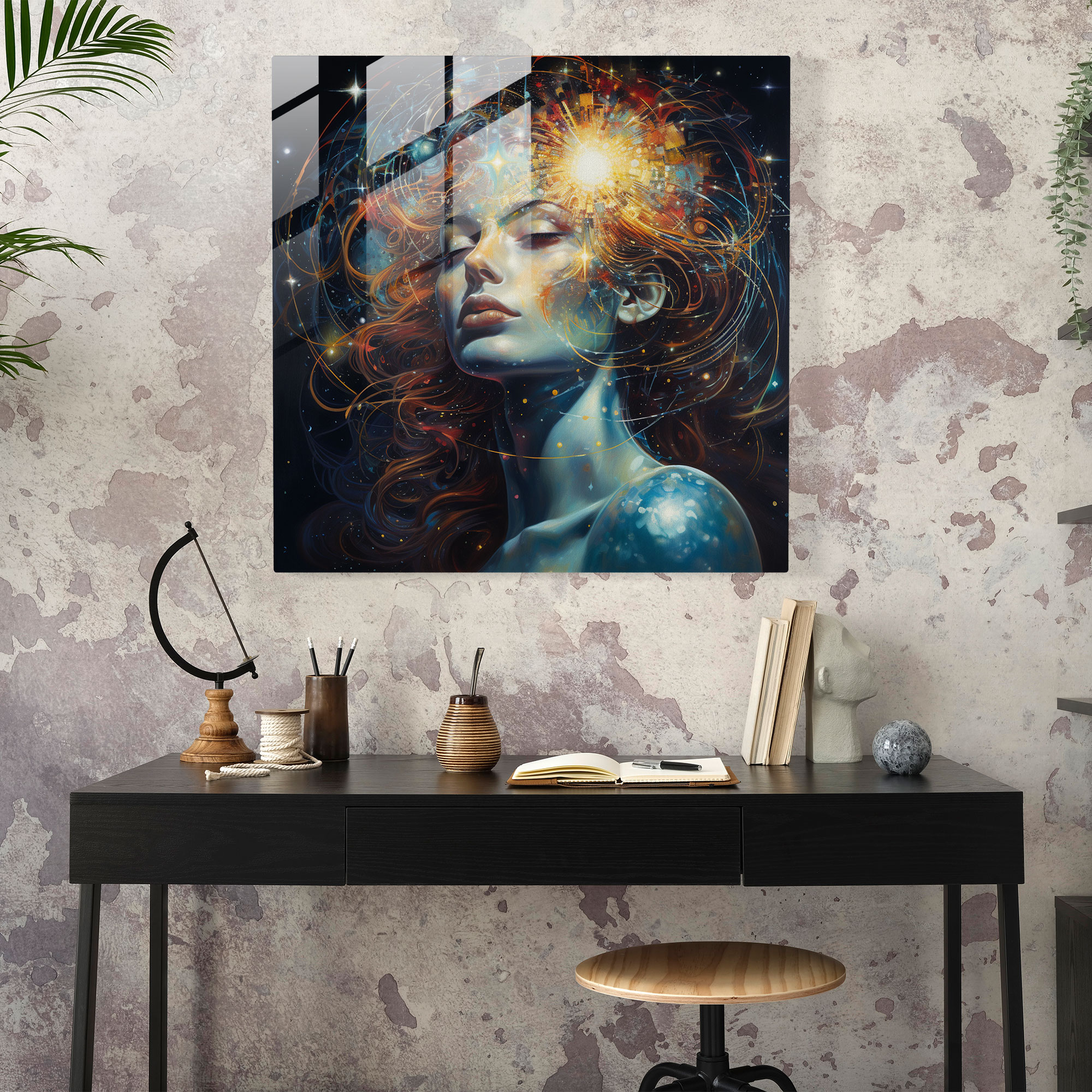 Glasbild Stellar Infusion - Moderne Wanddekoration