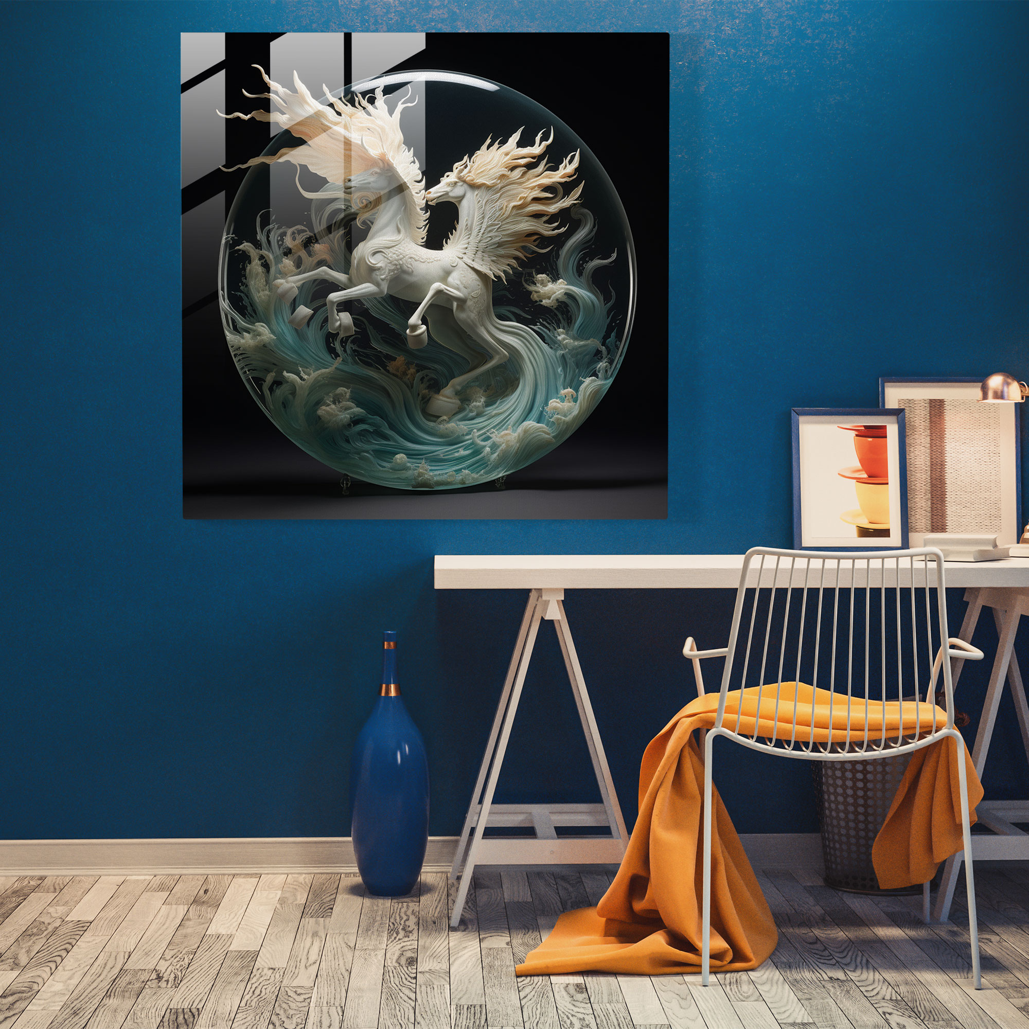 Whimsical Phantasmagoria Glass Print - Delicate Wall Decor