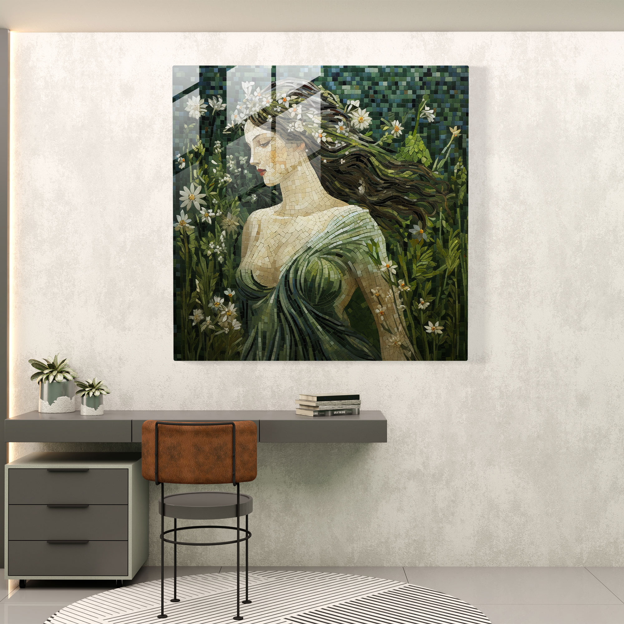 Contemporanea Florens Glass Print - Greek Goddess Demeter Glass Wall Art