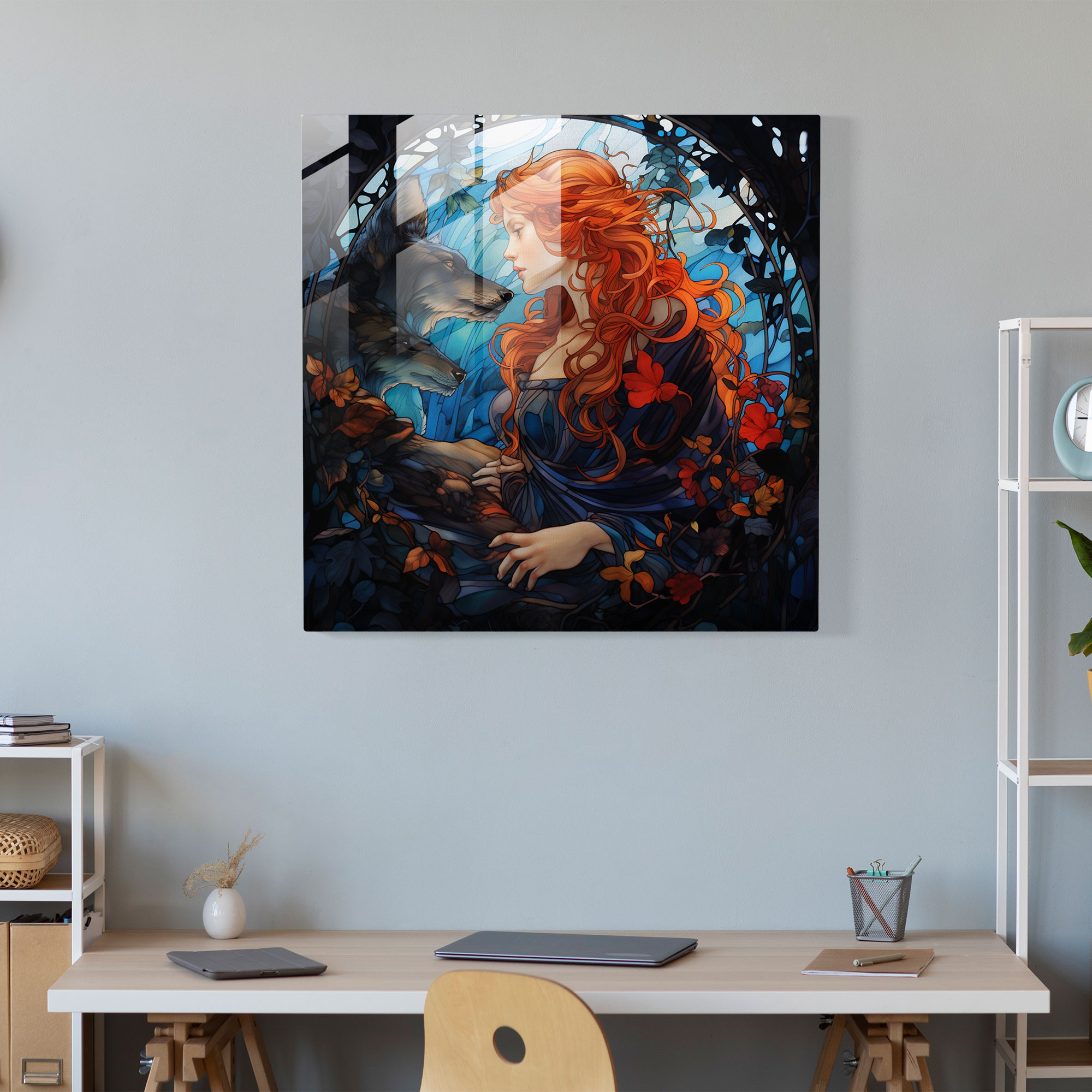 Mythical Tapestry Glass Print