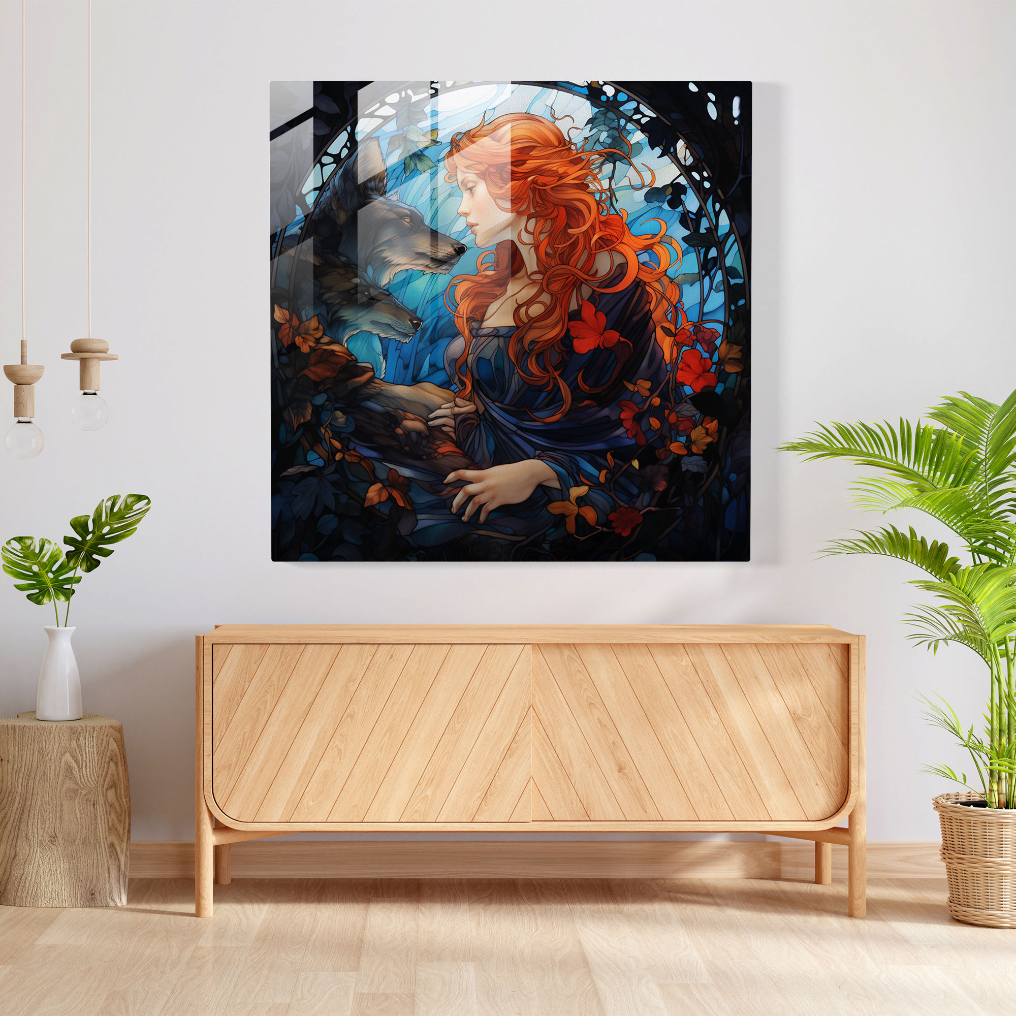 Mythical Tapestry Glass Print