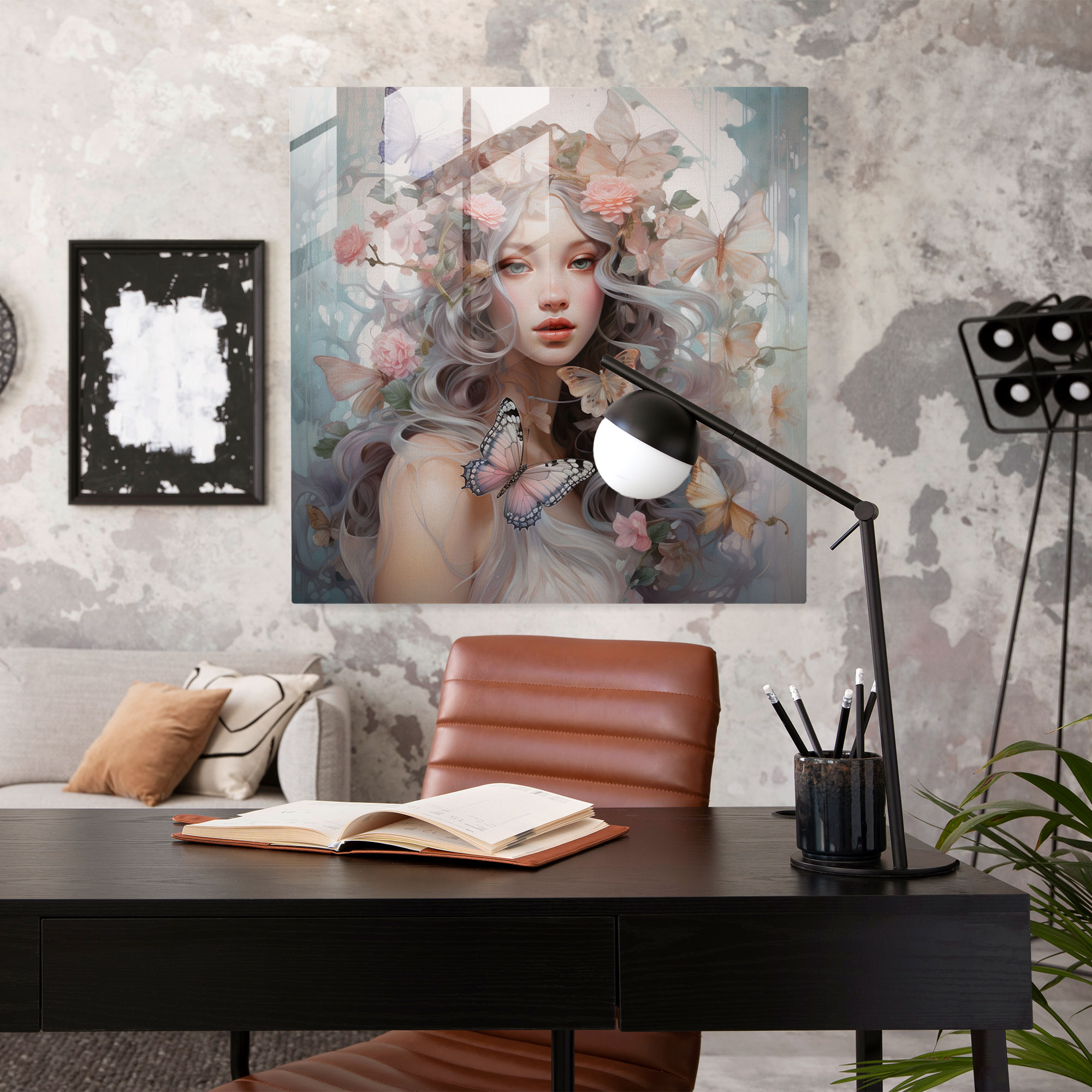 Enchanting Serendipity Glass Print - Greek Goddess Modern Artwork Glass Wall Art