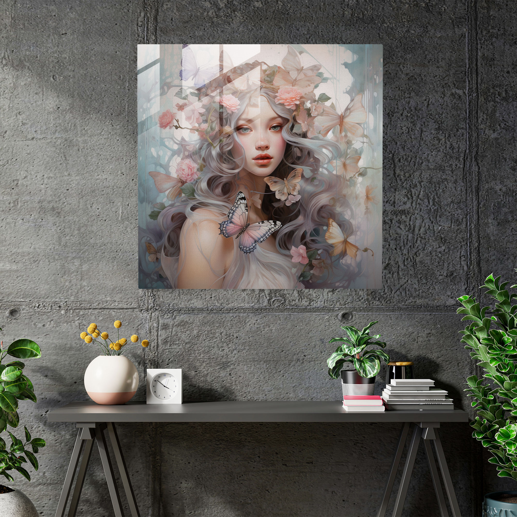Enchanting Serendipity Glass Print - Greek Goddess Modern Artwork Glass Wall Art