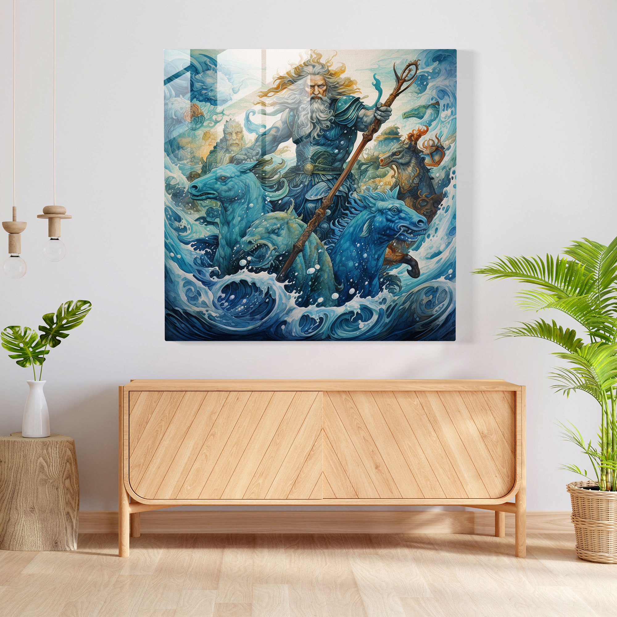 Vibrant Surrealistic Watercolor Glass Wall Art