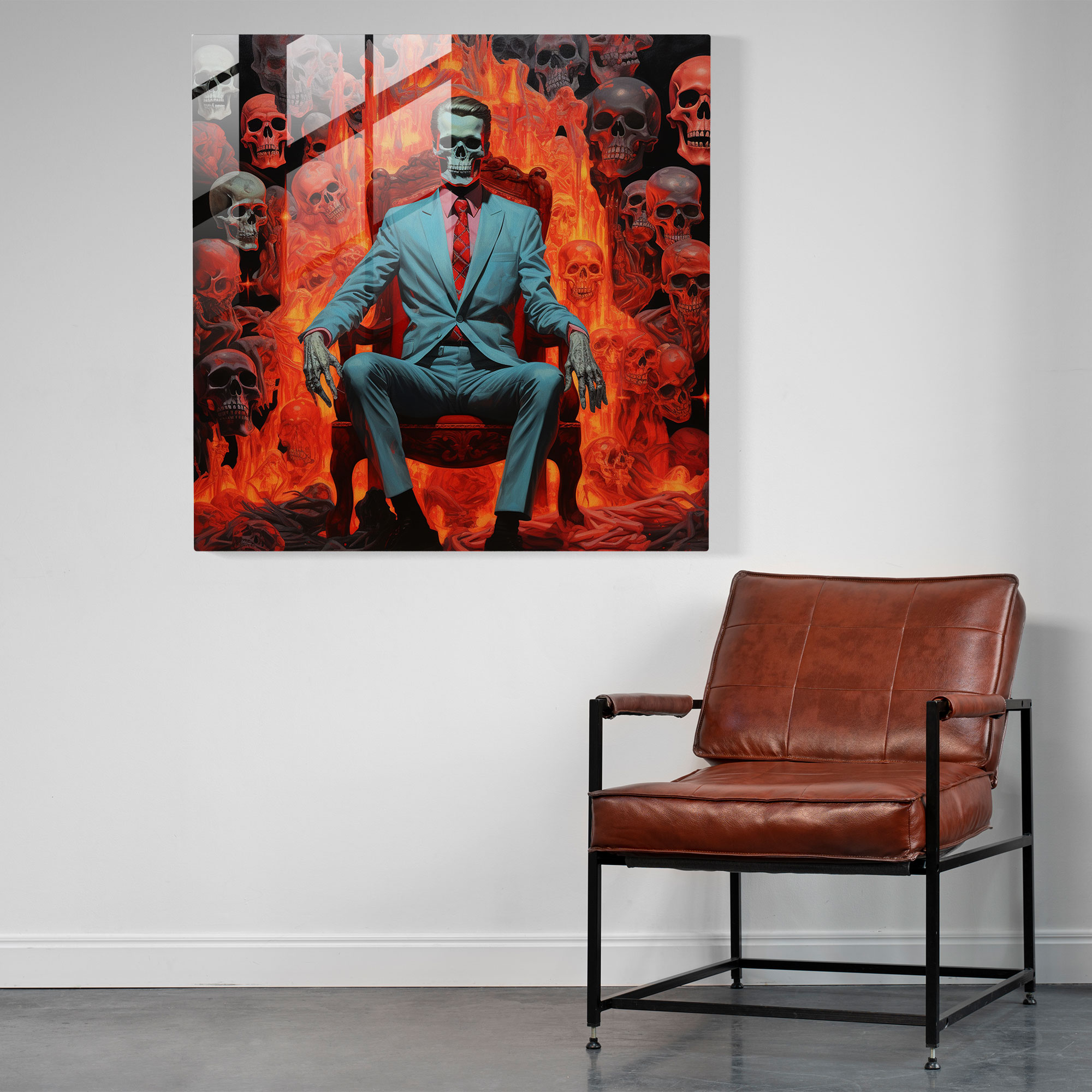 Bold Pop Art Collage Glass Print