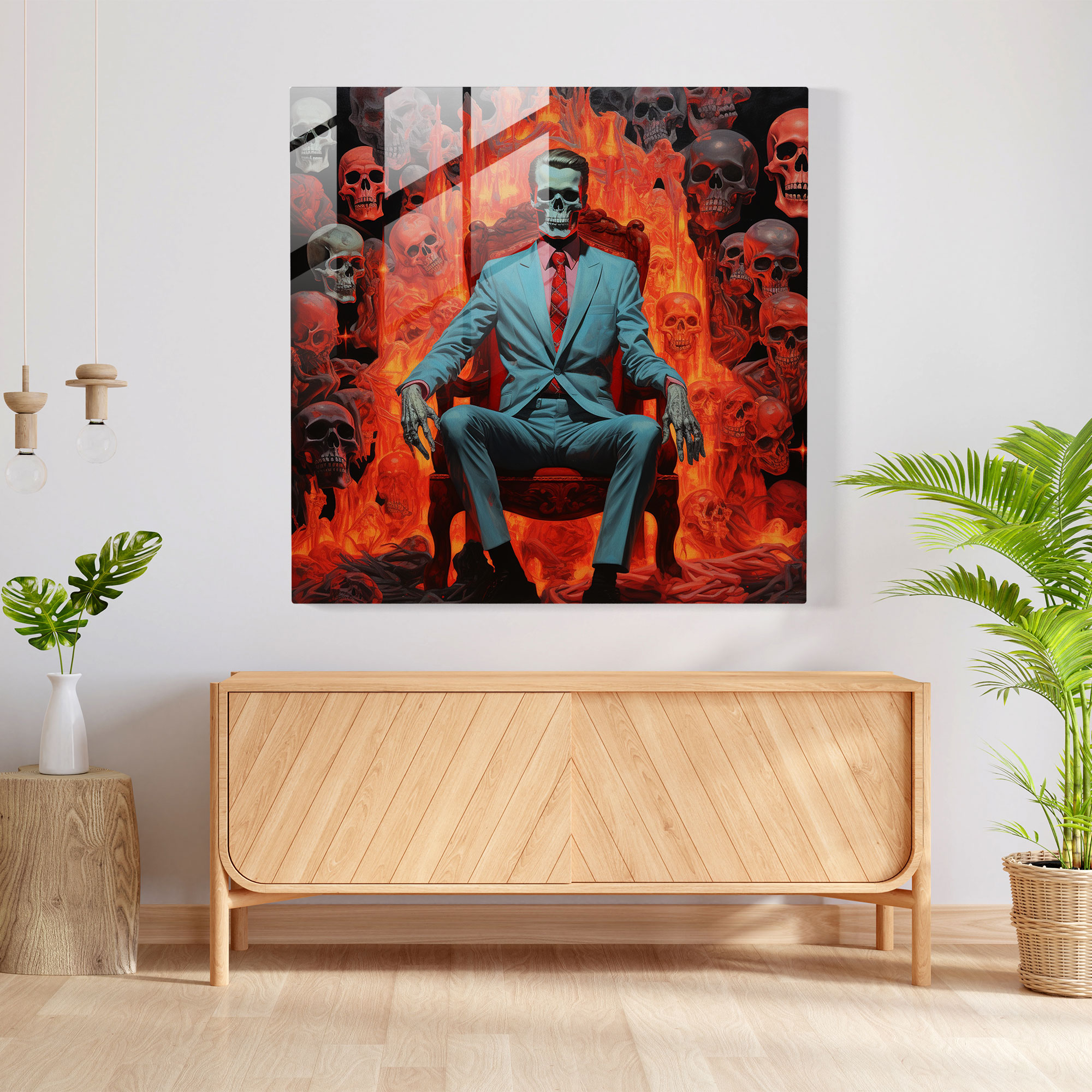 Bold Pop Art Collage Glass Print