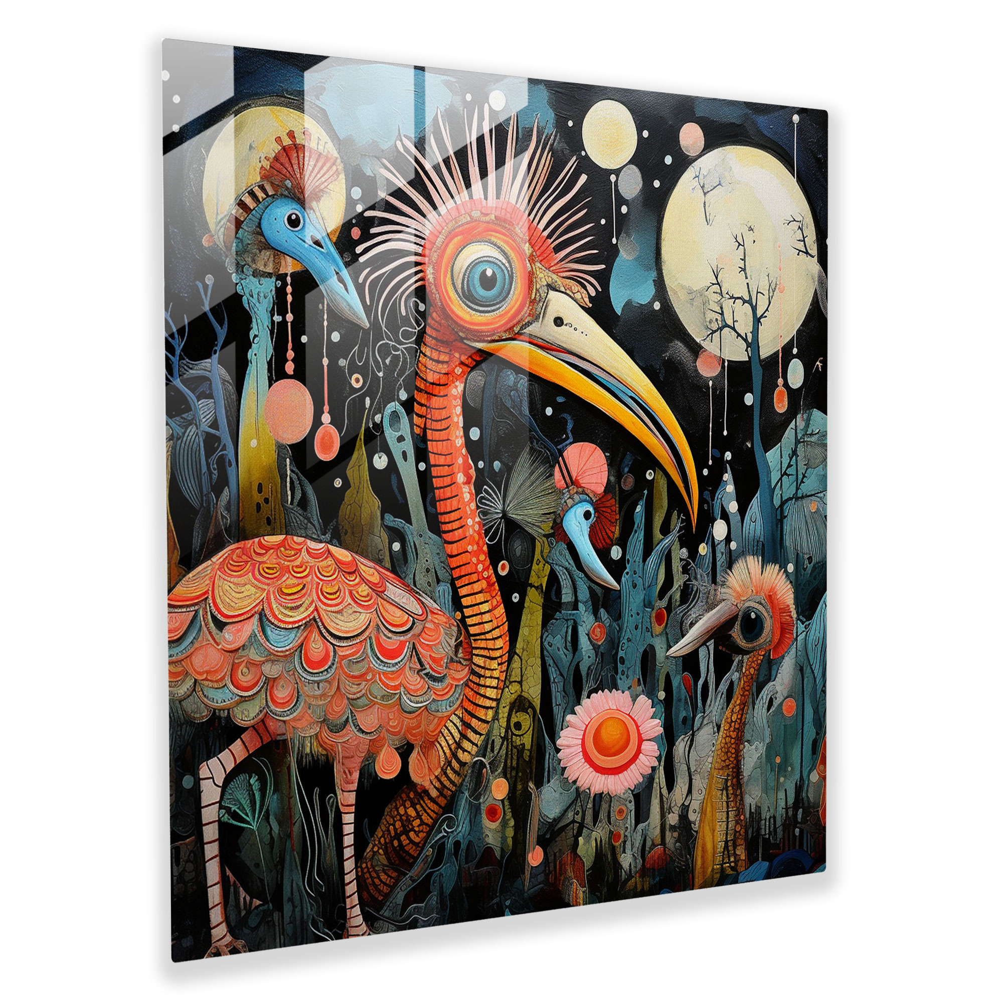 Enchanting Whimsical Creatures Glass Print