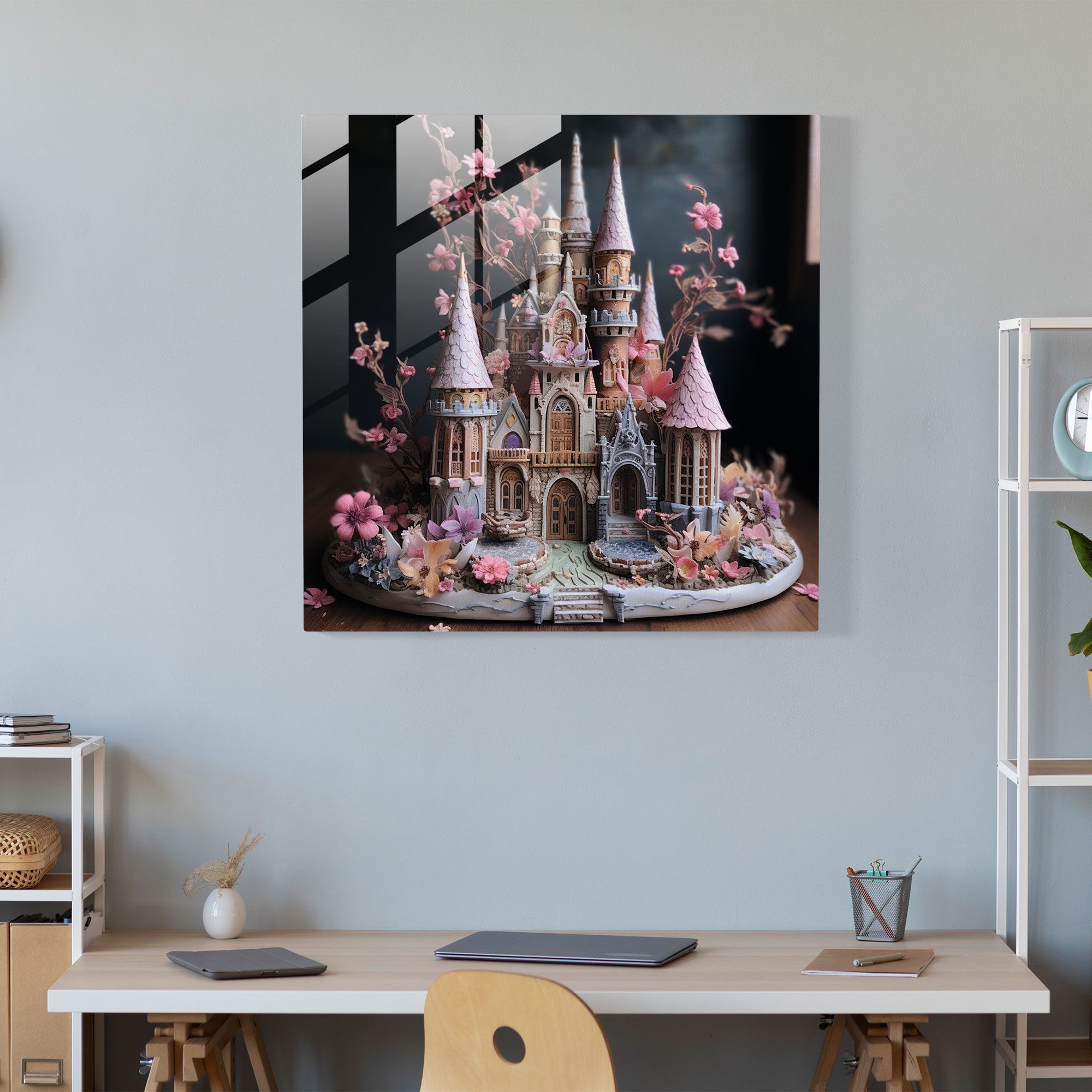 Glittery Castle Glass Print - Glitter, Glitter, Magical Creatures, Whimsical