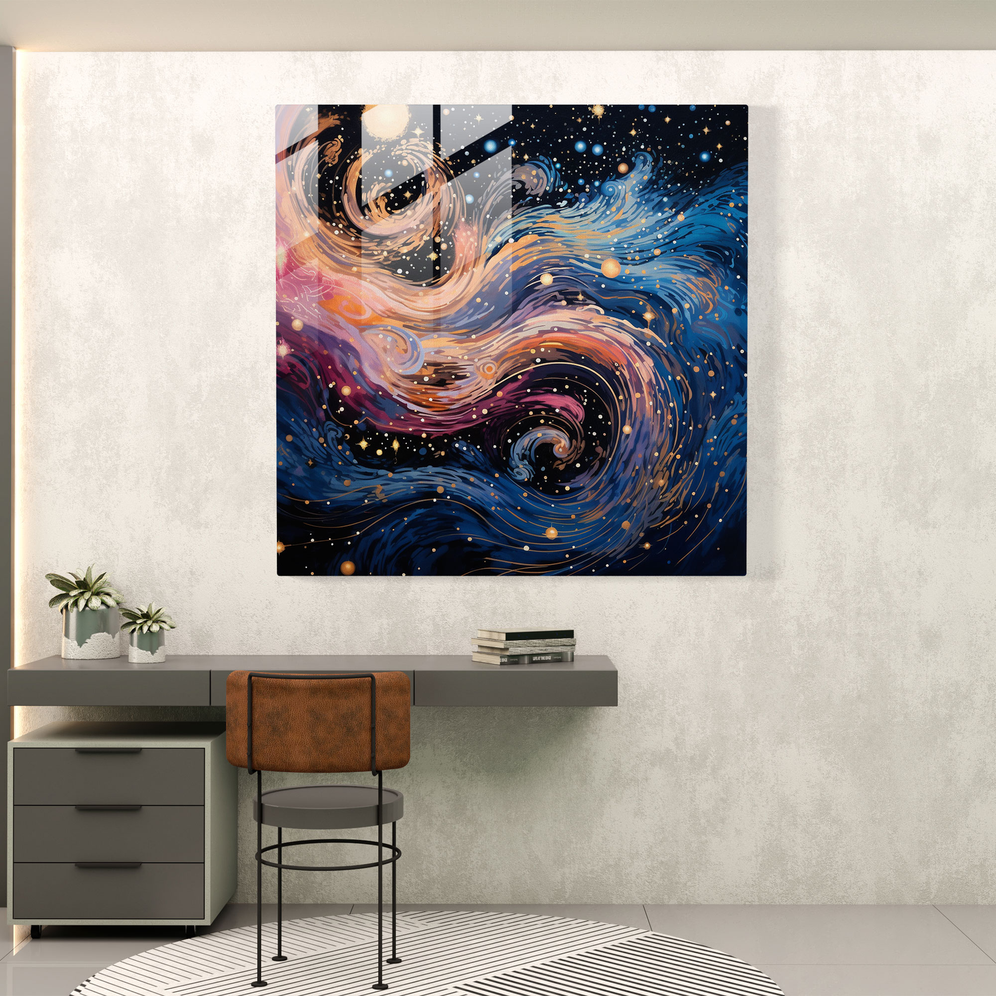 Galactic Glitter Glass Print - Glitter, Sparkling Stars, Glitter, Space