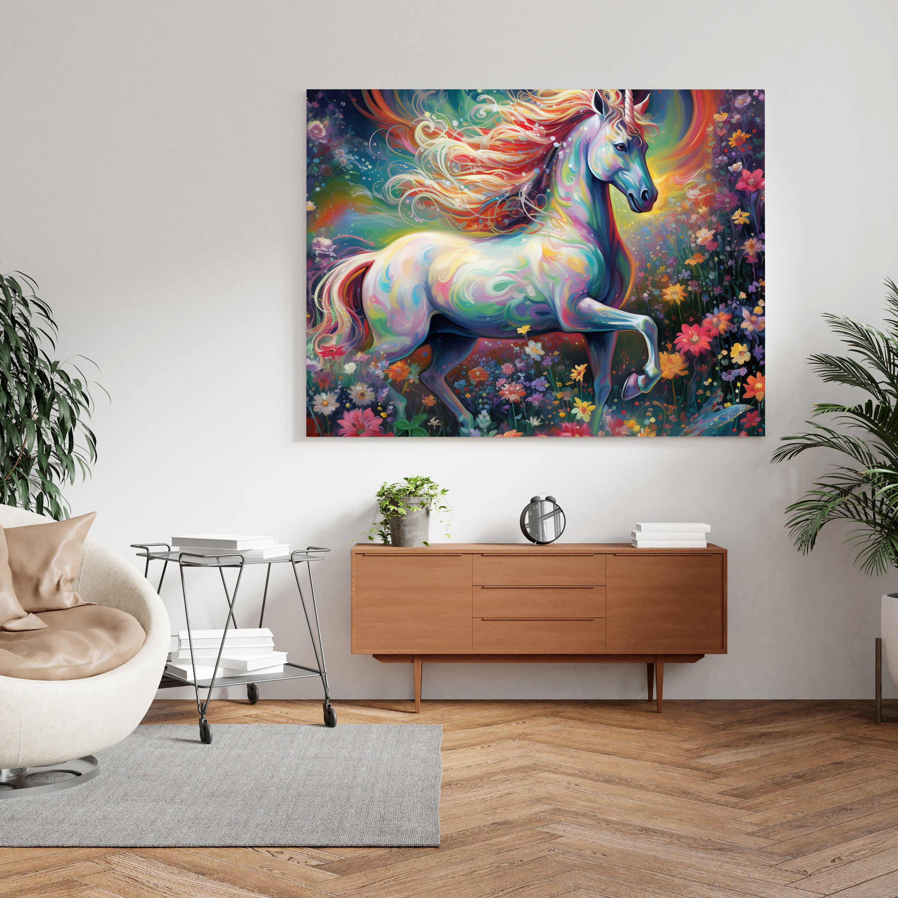 Glitter Wall Art - Magical Unicorn Adventure - Glitter, Sparkle, Whimsical, Wonder