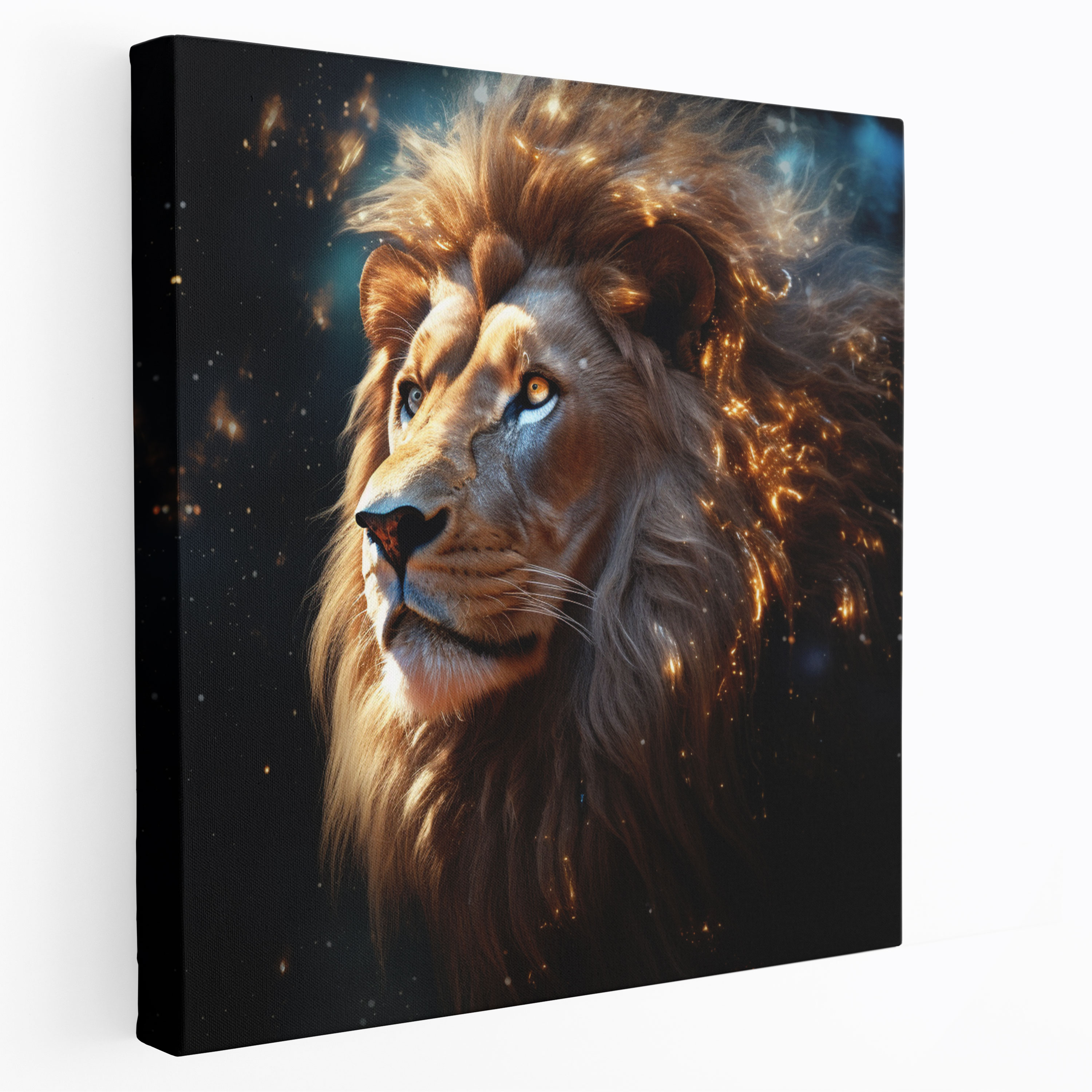 Glitter Canvas Wall Decoration - Majestic Lion King - Glitter, Elegance, Regal, Glitter