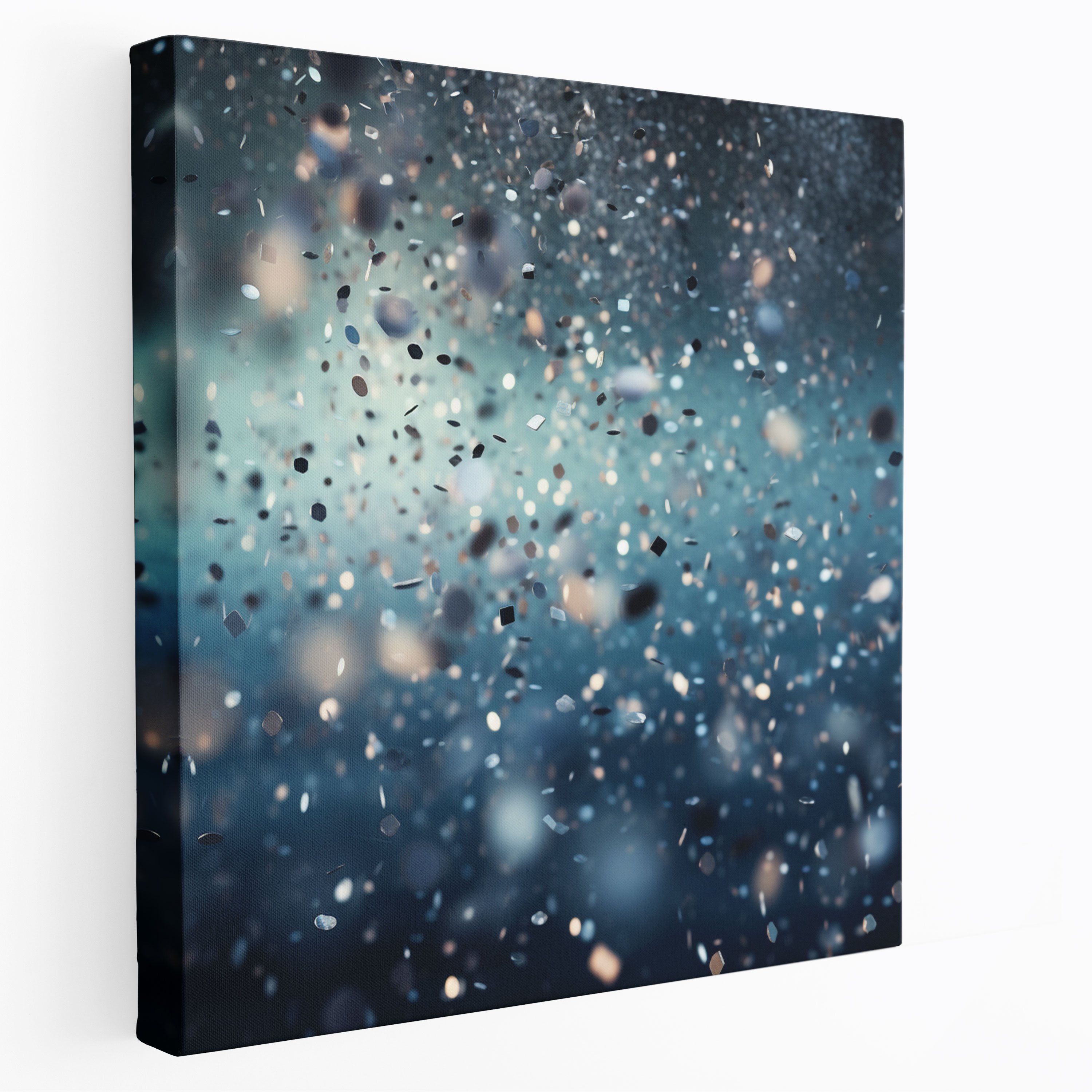 Glitter Wall Art - Silver Celebration - Glitter, Home Decoration, Wall Art, Silver Confetti