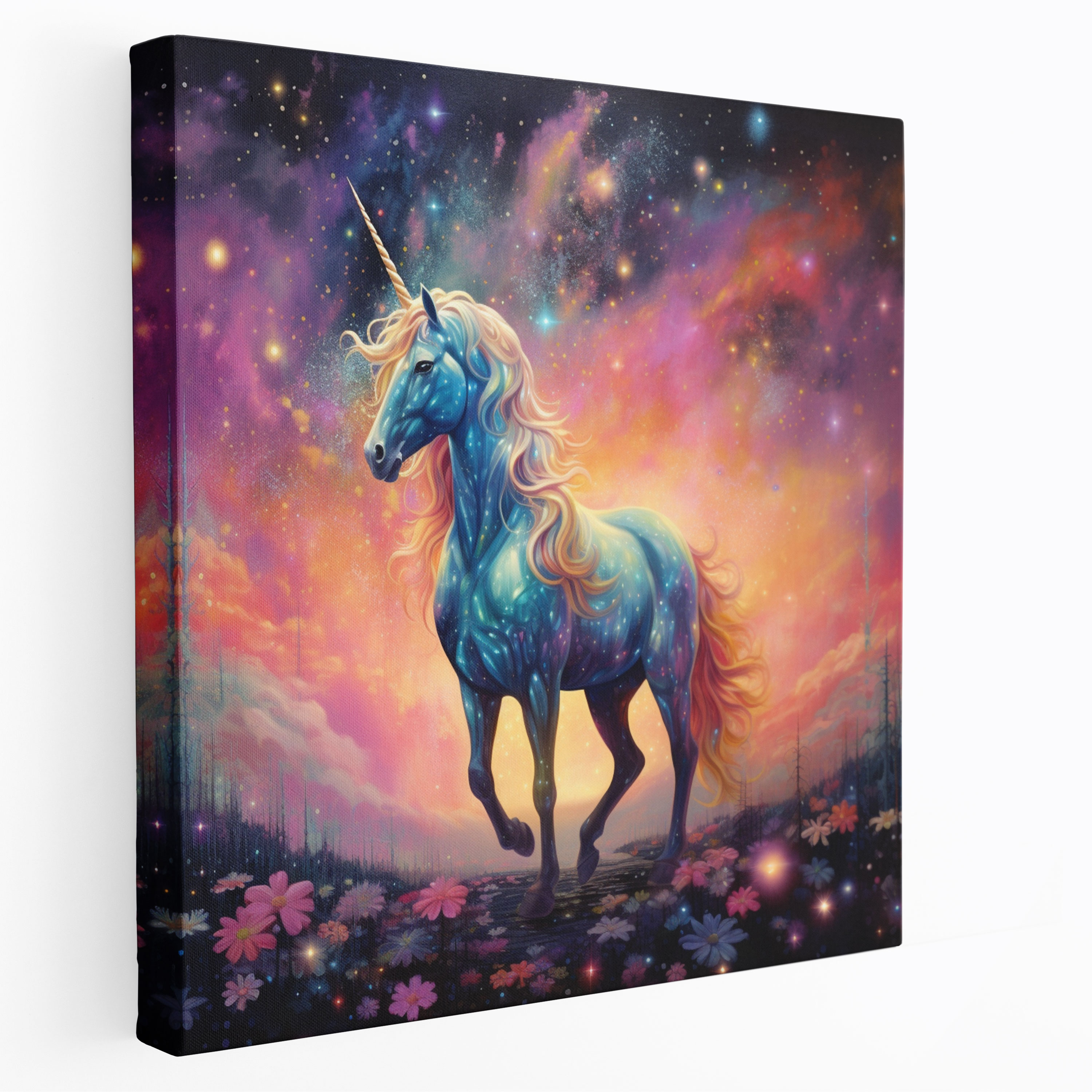 Glitter Canvas Print - Enchanting Unicorn - Glitter, Enchantment, Canvas Print, Whimsy