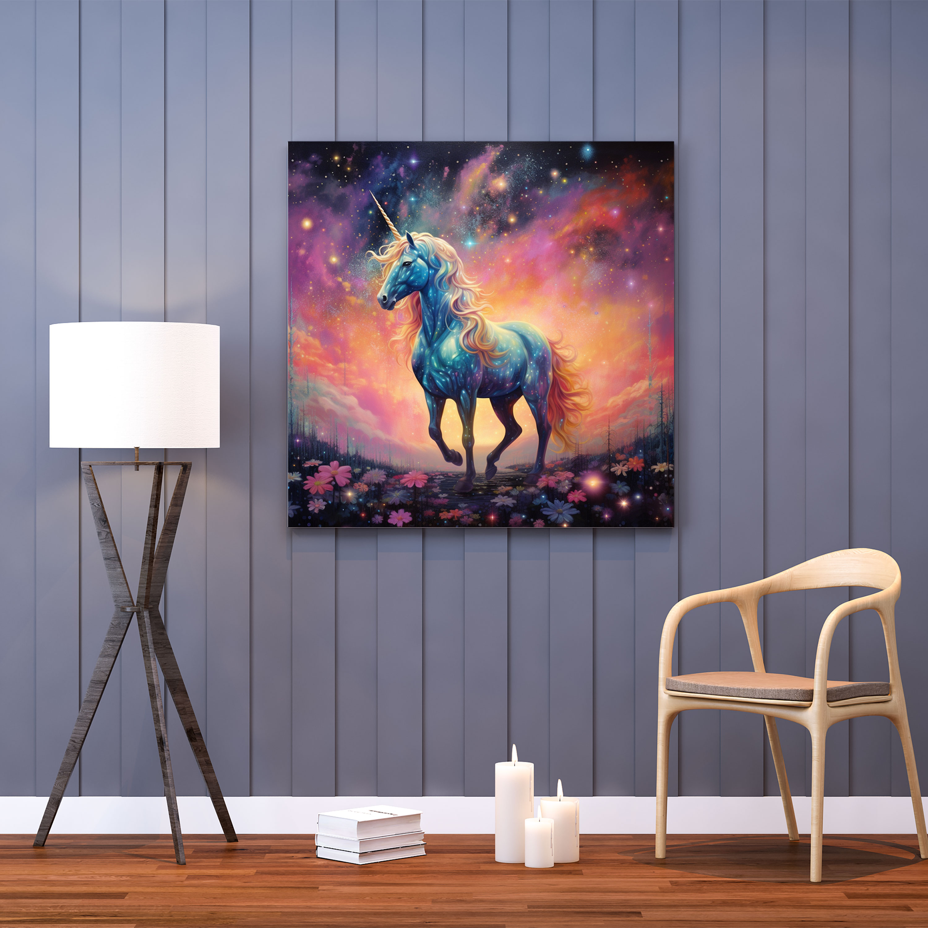 Glitter Canvas Print - Enchanting Unicorn - Glitter, Enchantment, Canvas Print, Whimsy