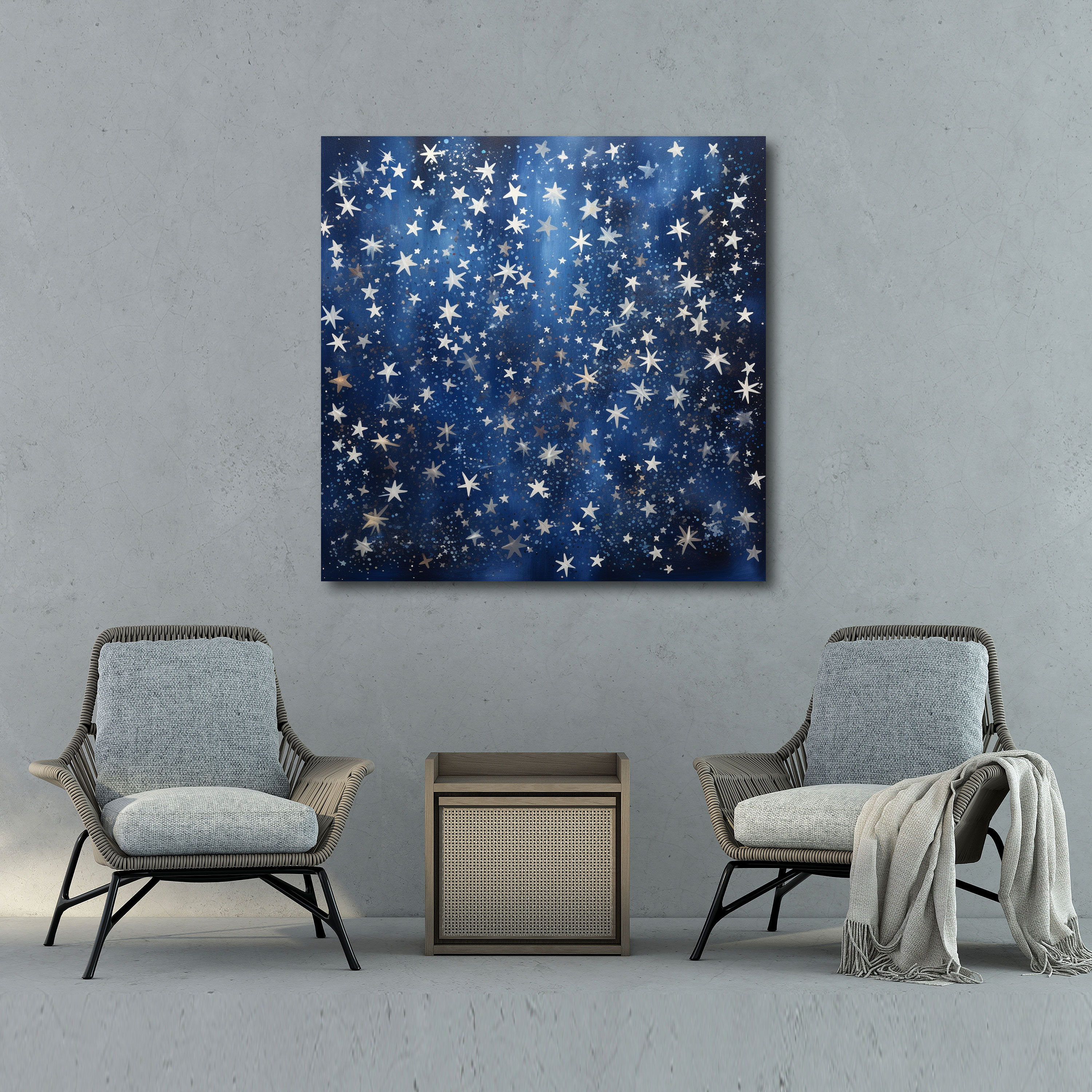 Glitter Canvas Print - Stellar Serenity - Glitter, Home Decoration, Sparkling Stars, Serenity