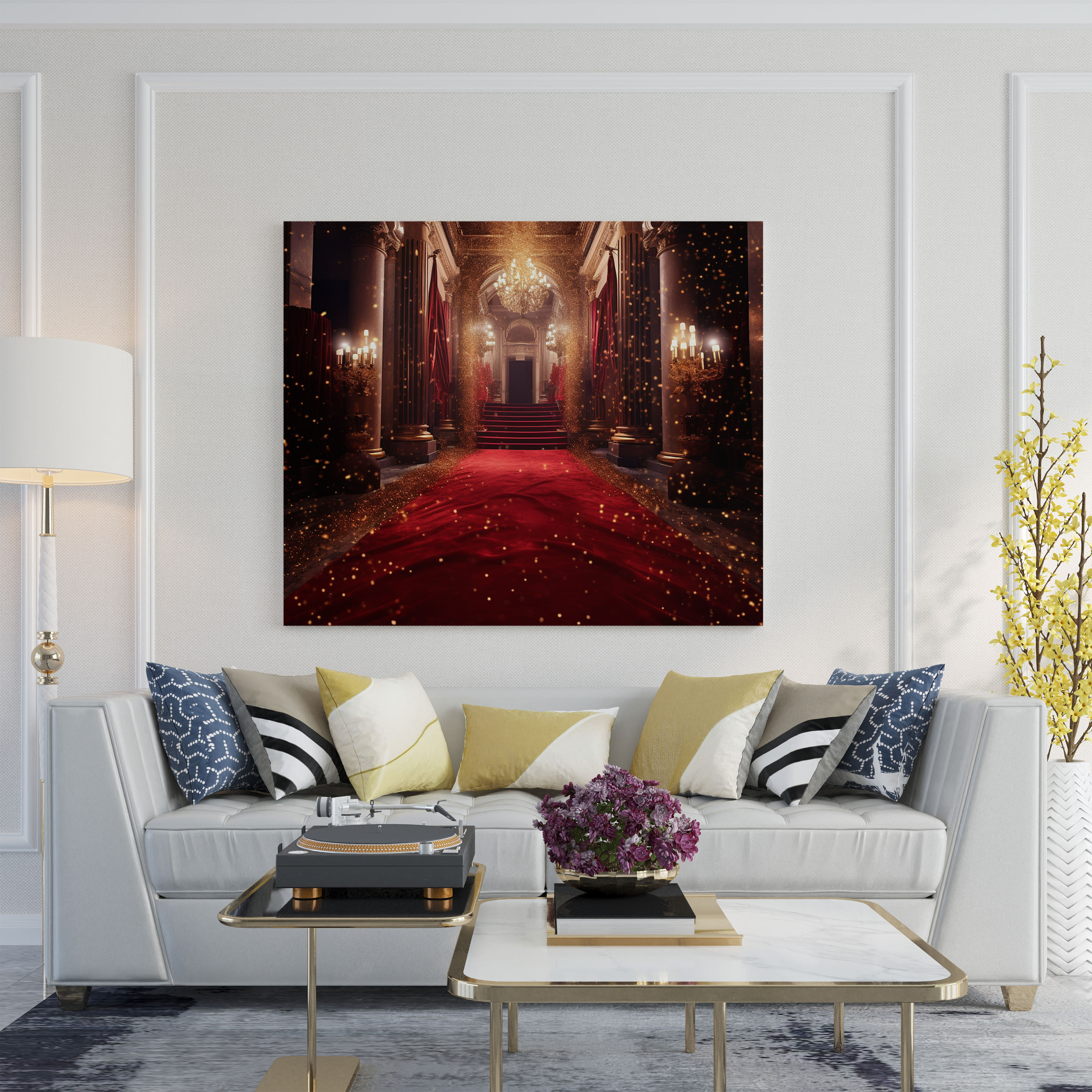 Glitter Wall Decoration - Golden Glamour - Glitter, Shimmering Golden Glitter, Elegance, Opulence