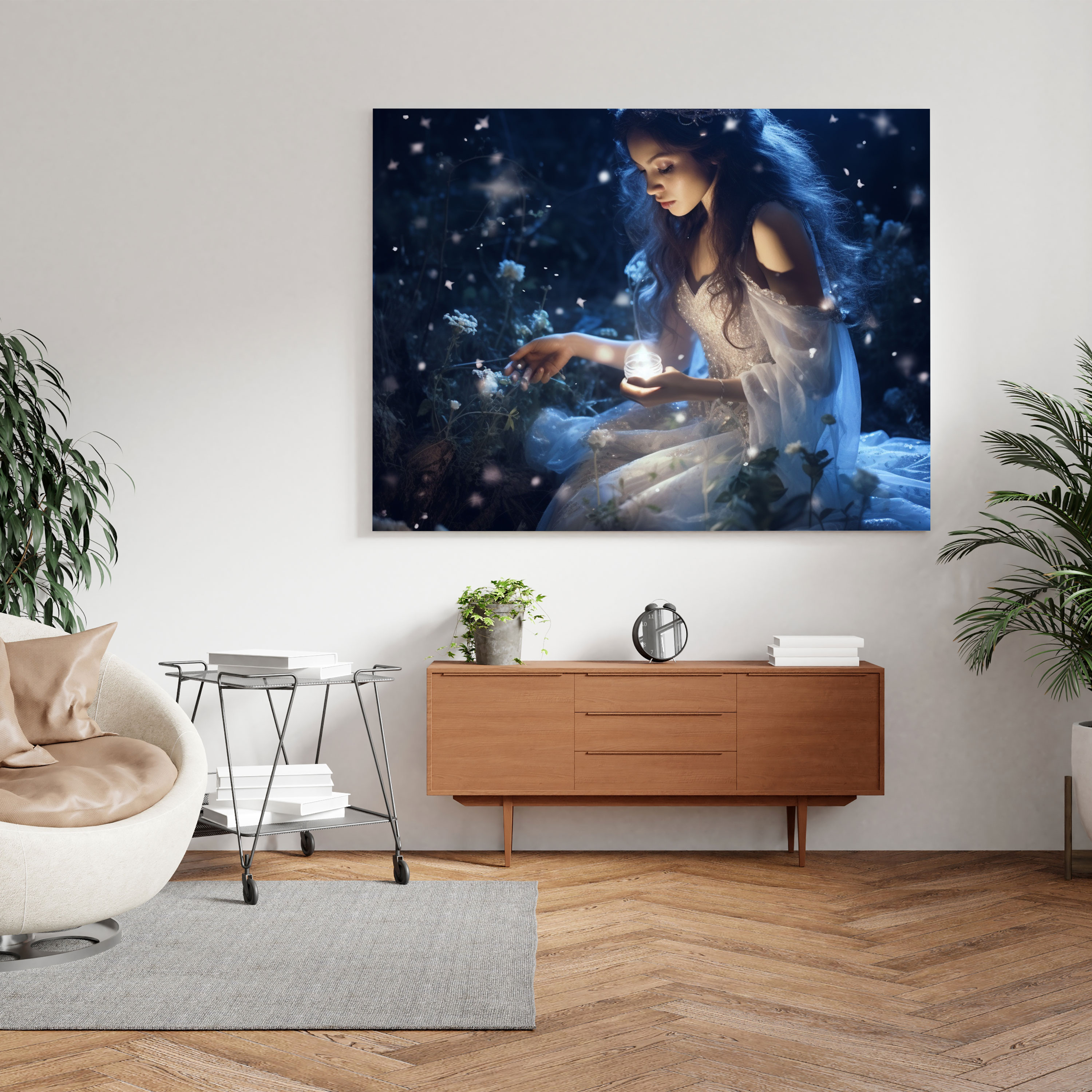 Glitter Wall Art - Moonlit Enchantment - Glitter, Home Decoration, Wall Art, Wall Decoration