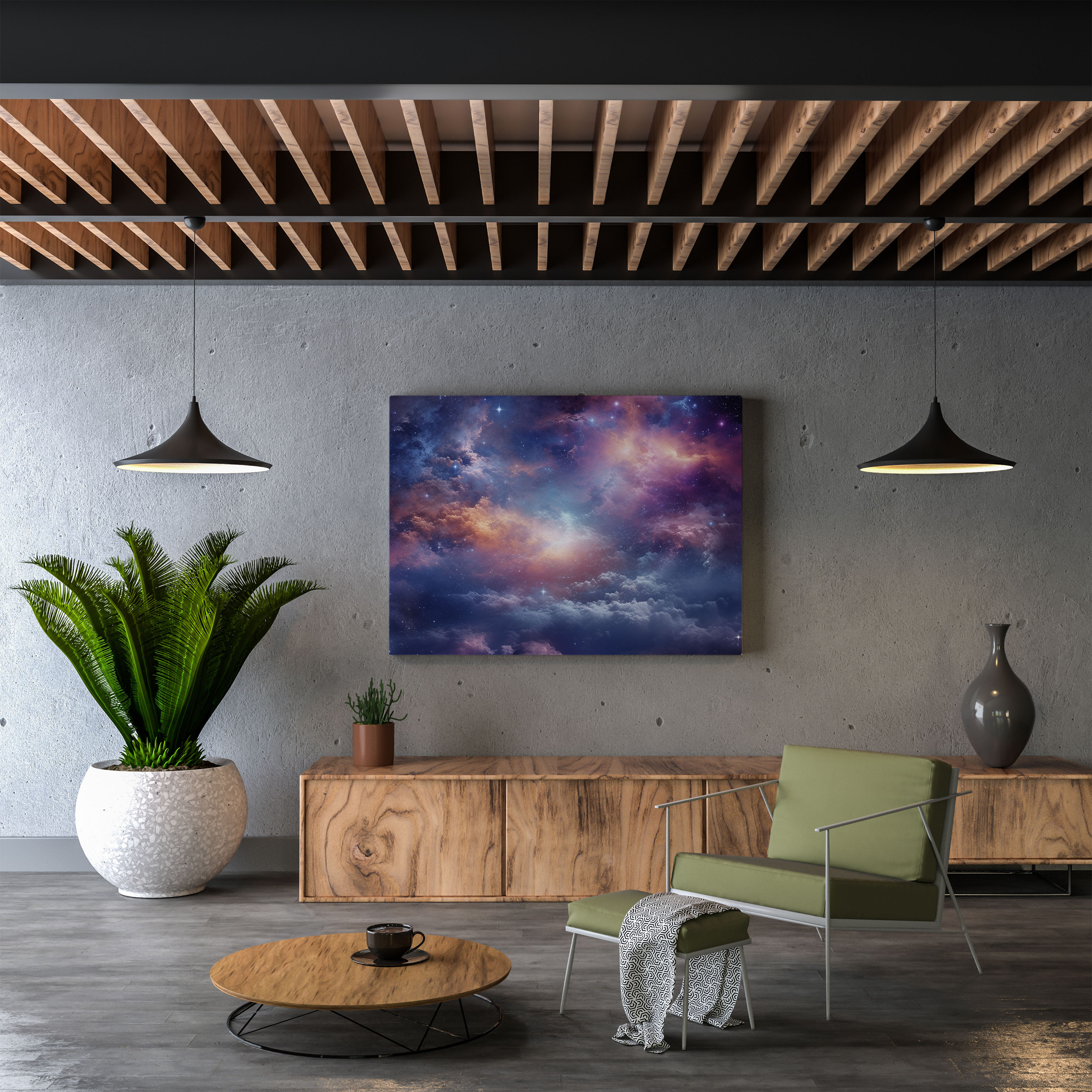 Glitter Wall Art - Starry Galaxy Canvas Print - Glitter, Printing Techniques, Canvas Wall Art, Majestic