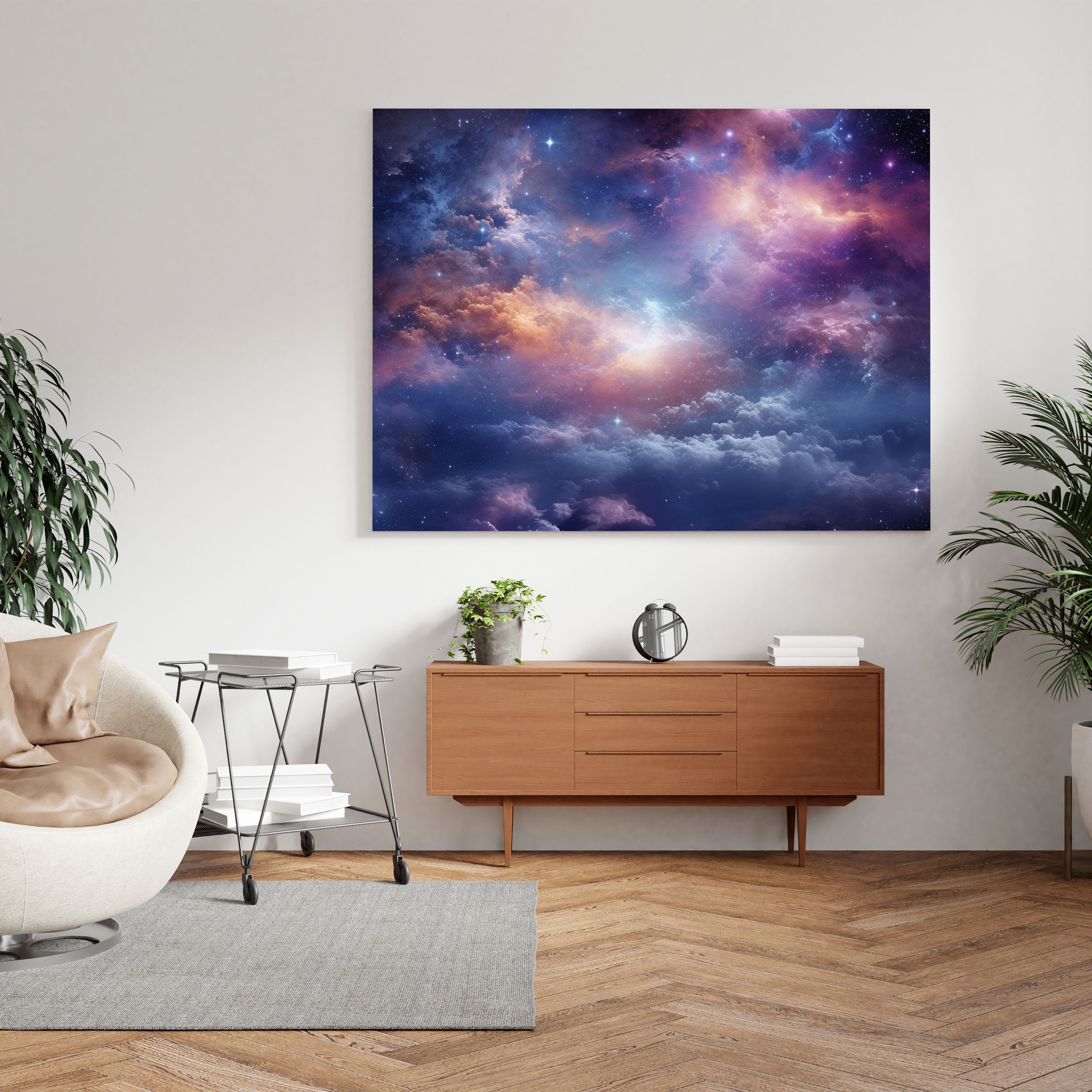 Glitter Wall Art - Starry Galaxy Canvas Print - Glitter, Printing Techniques, Canvas Wall Art, Majestic