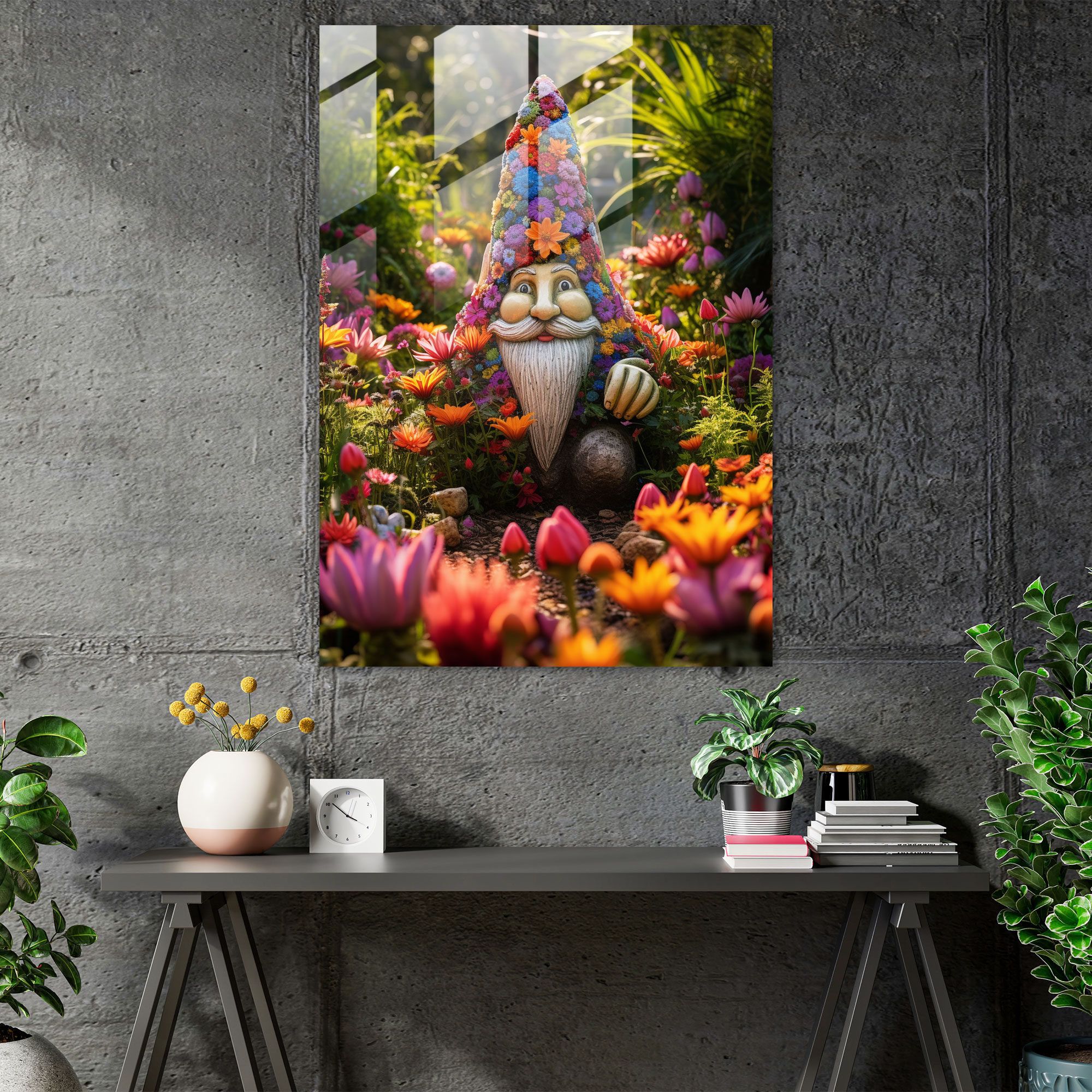 Whimsical Gnome Glass Wall Art - Gnome, Glass Art, Gnome, Modern Art