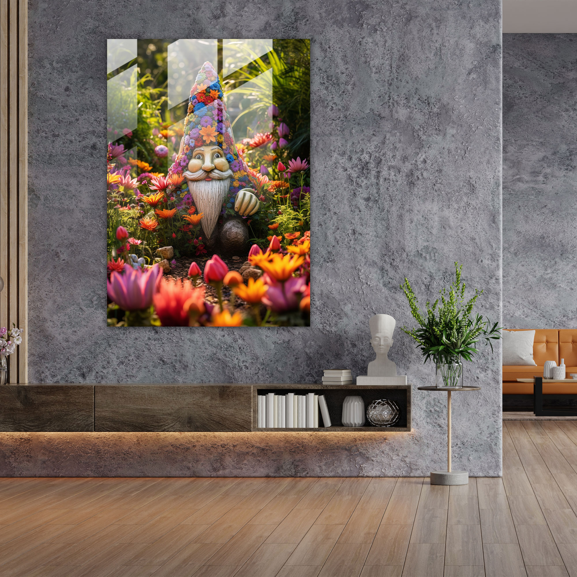 Whimsical Gnome Glass Wall Art - Gnome, Glass Art, Gnome, Modern Art