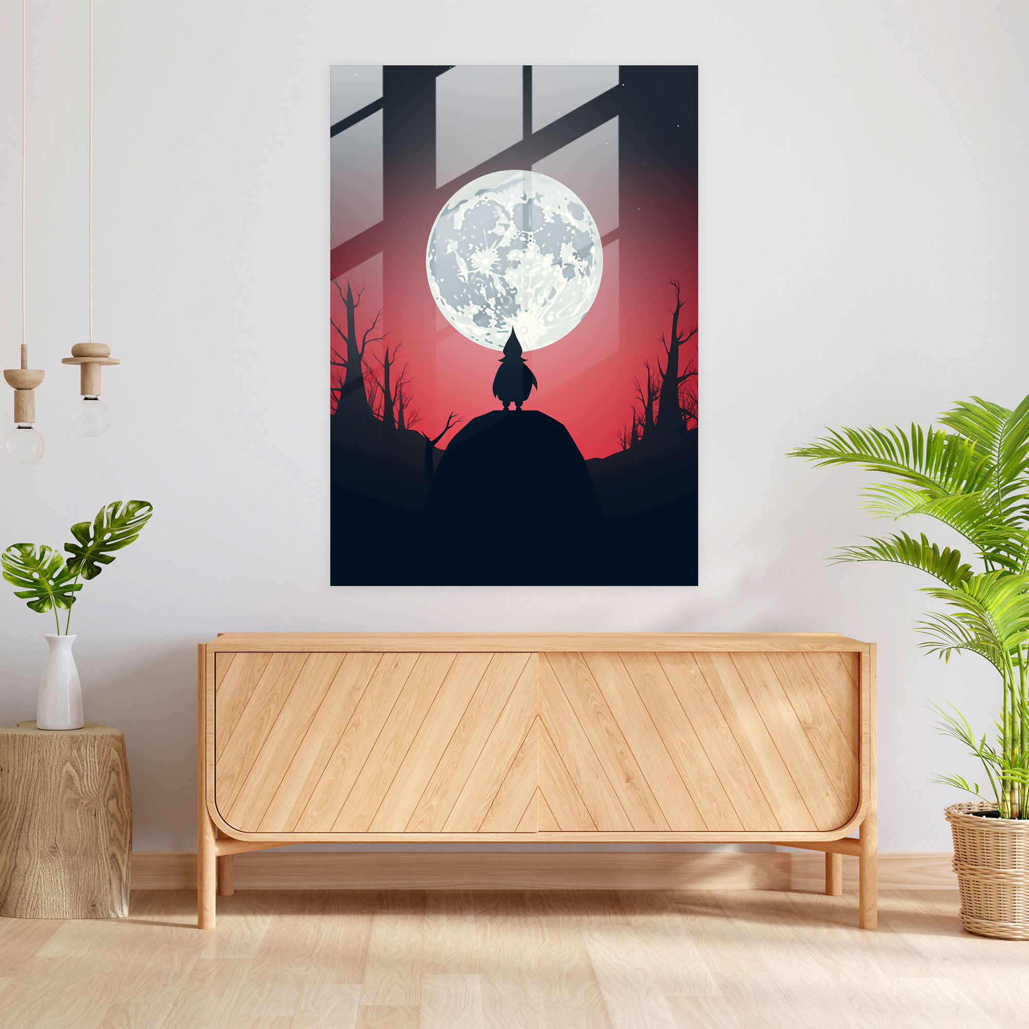 Minimalist Gnome Glass Wall Art - Gnome, Glass Wall Art, Glass Art, Elegant