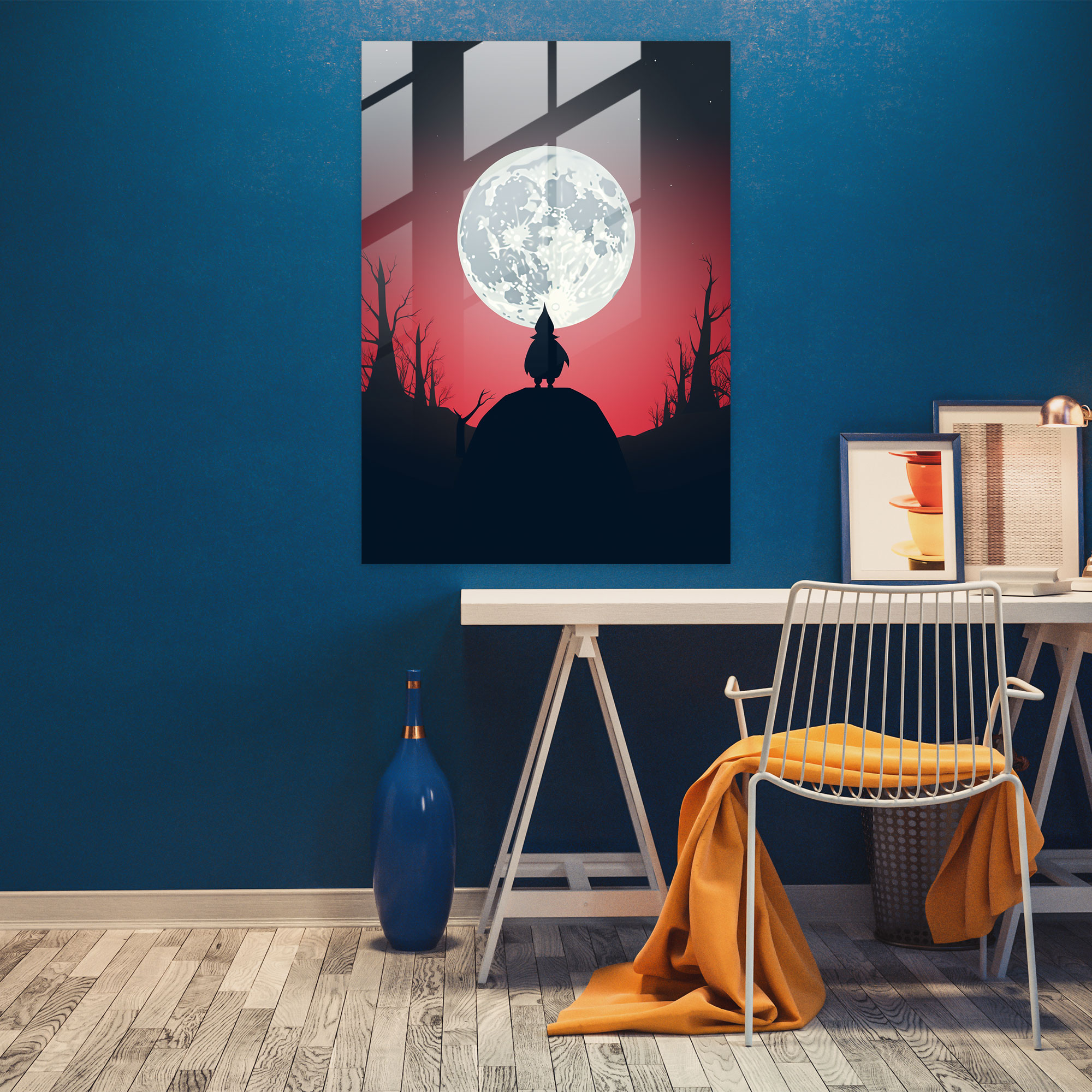 Minimalist Gnome Glass Wall Art - Gnome, Glass Wall Art, Glass Art, Elegant