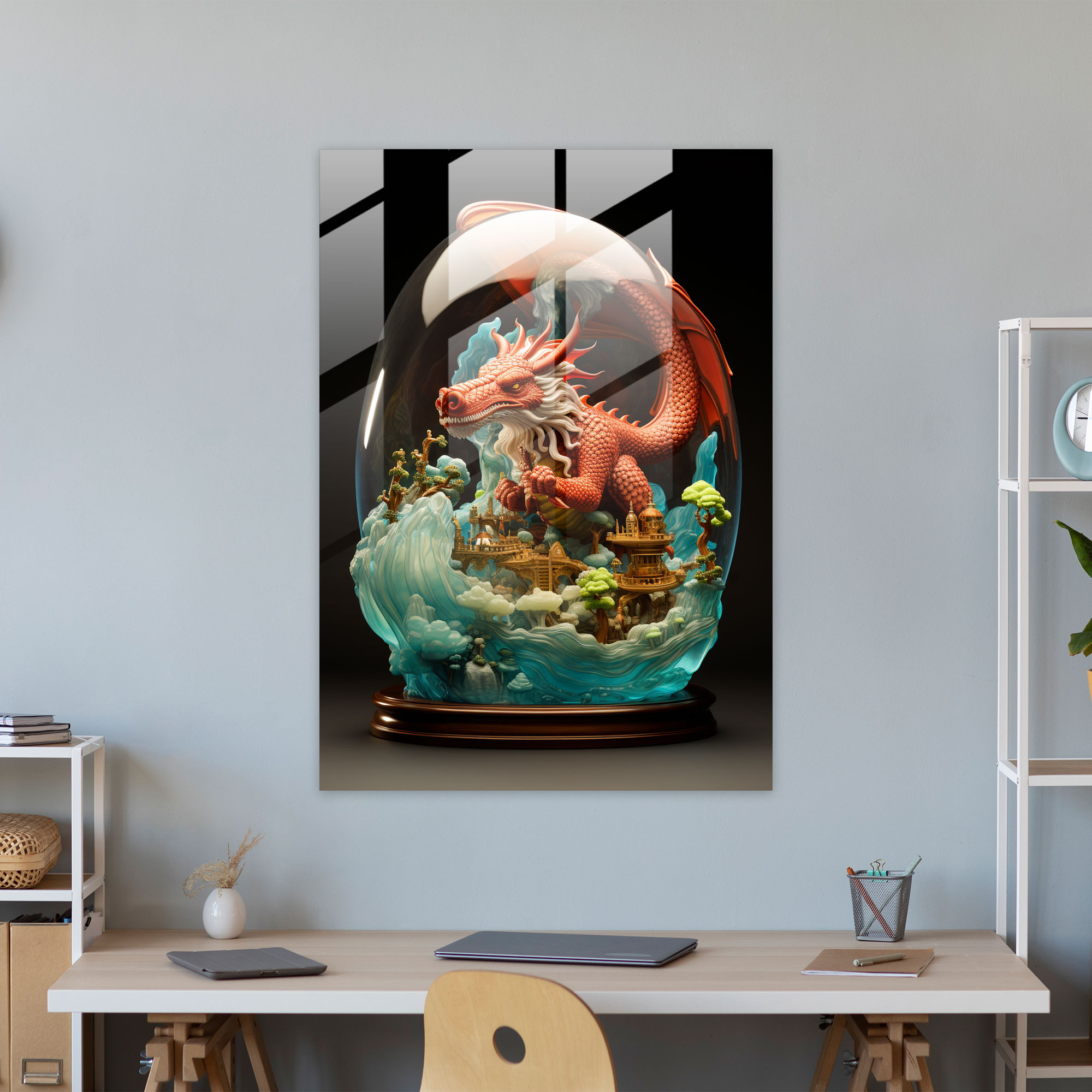Fantasy Gnome Glass Wall Art - Gnome, Blend Of Fantasy, Glass Art, Glass Print