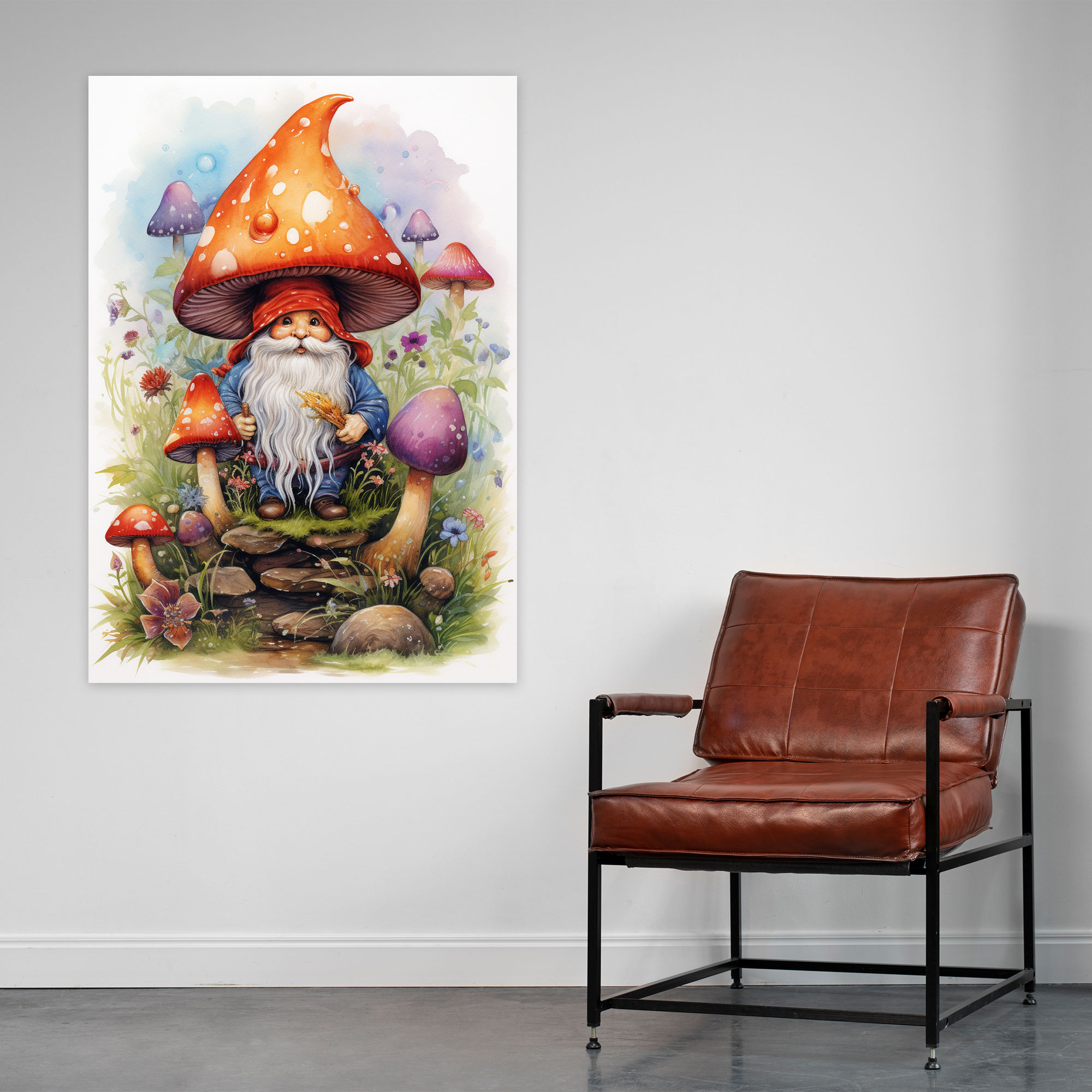 Whimsical Gnome Canvas Print - Gnome, Canvas Print, Vibrant Colors, Wall Art