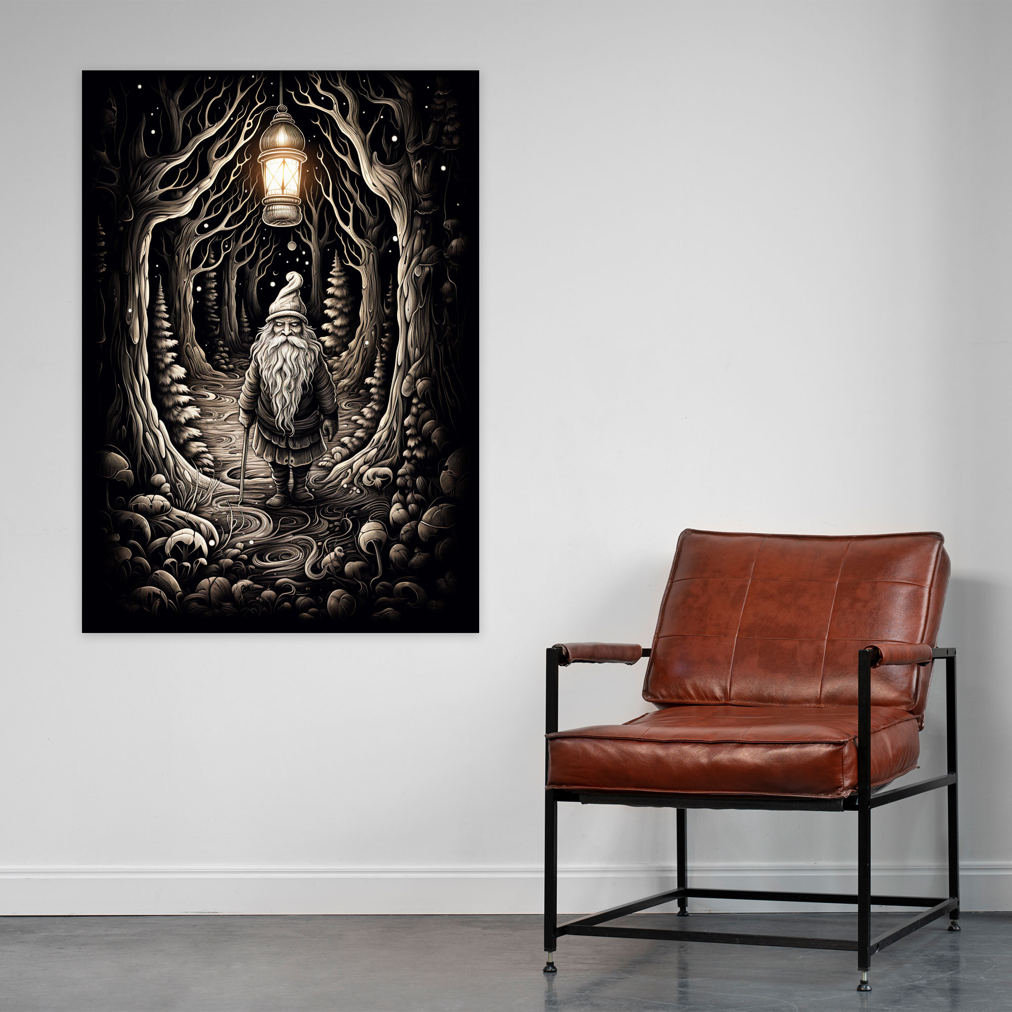 Hand-Drawn Gnome Wall Art - Gnome, Enchantment, Home Decoration, Gnome
