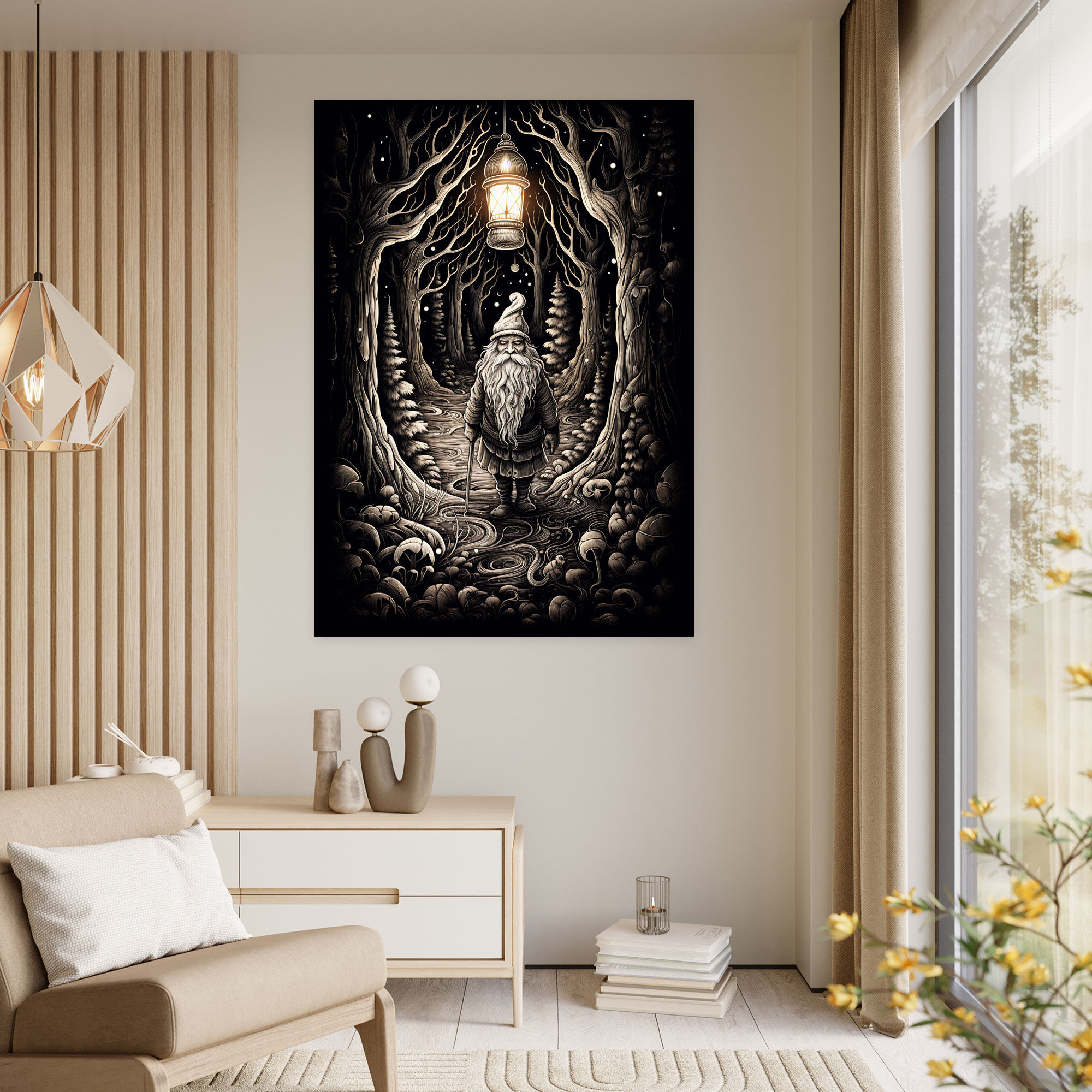Hand-Drawn Gnome Wall Art - Gnome, Enchantment, Home Decoration, Gnome