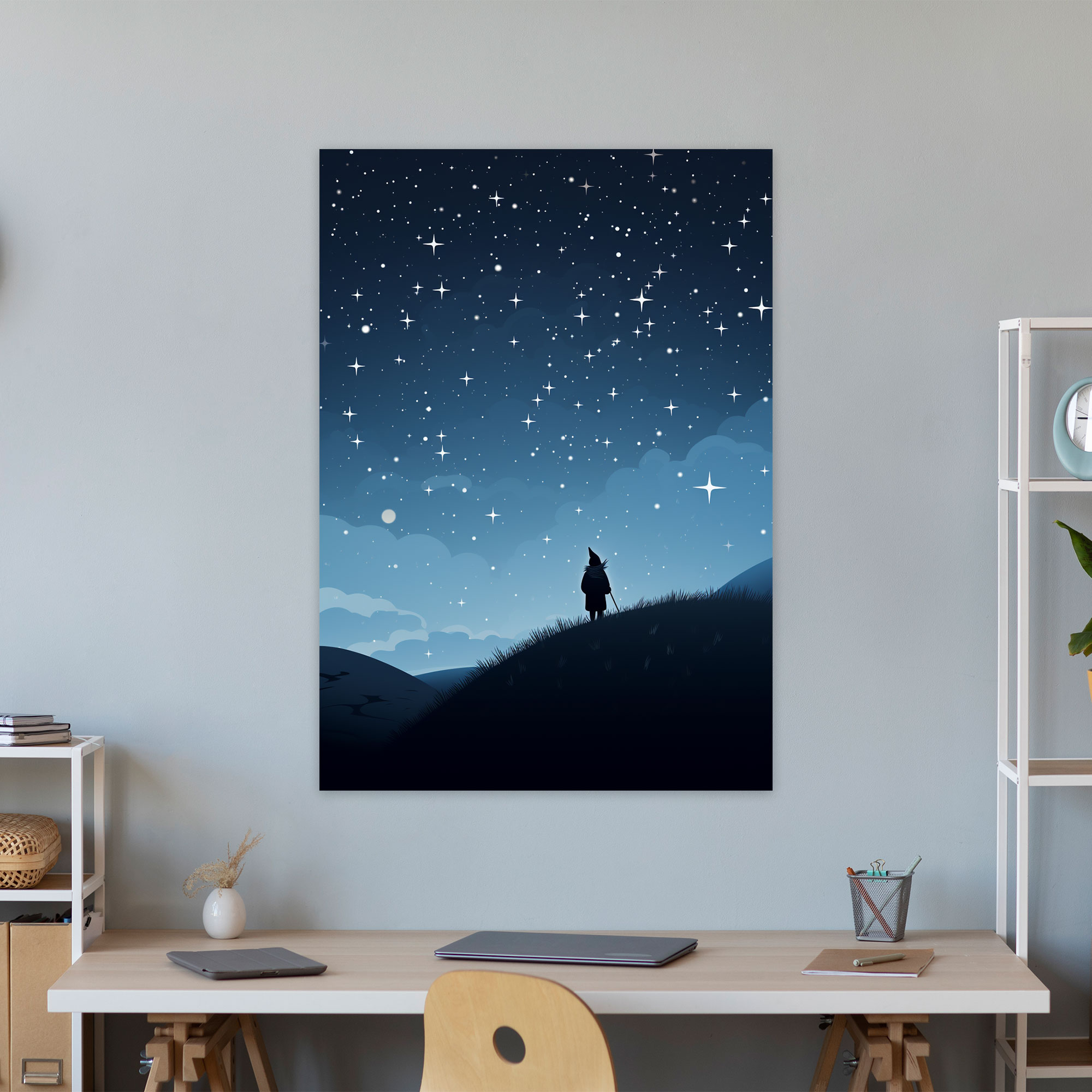 Minimalist Gnome Wall Art - Gnome, Silhouette, Wall Decoration, Wall Art