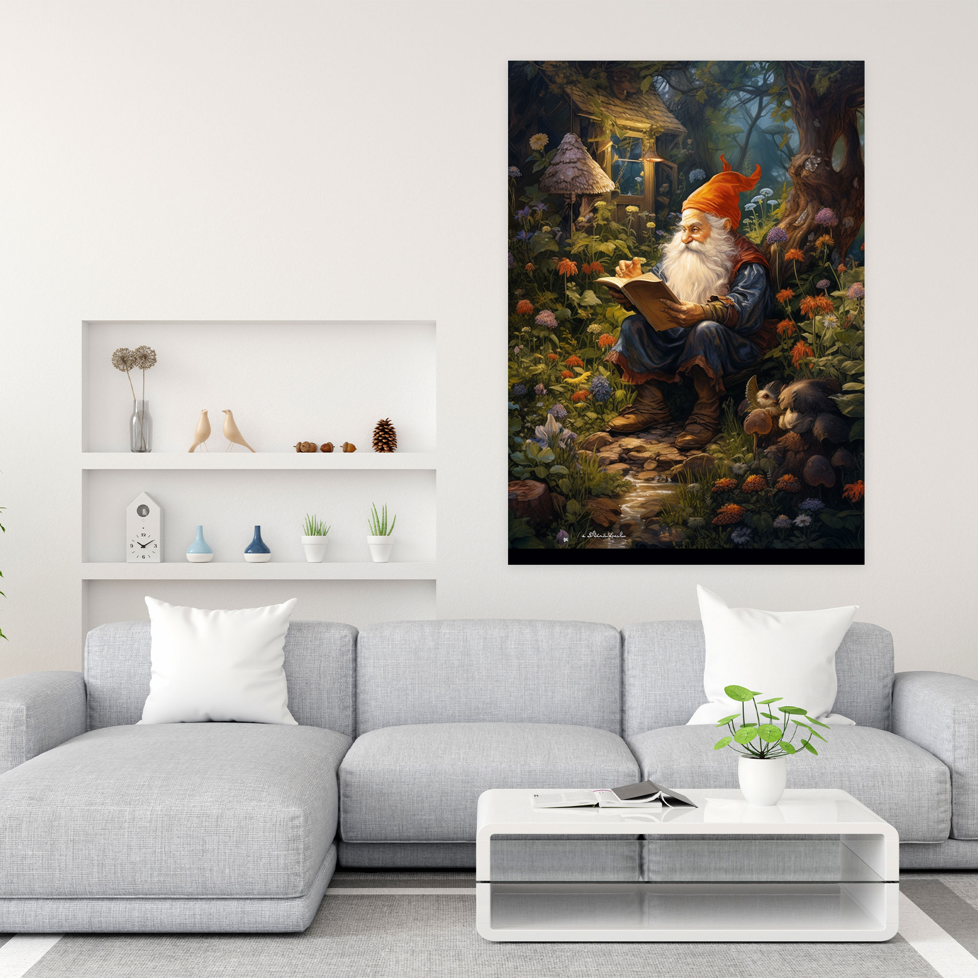 Realistic Gnome Wall Art - Gnome, Wall Decoration, Realistic Illustration, Canvas