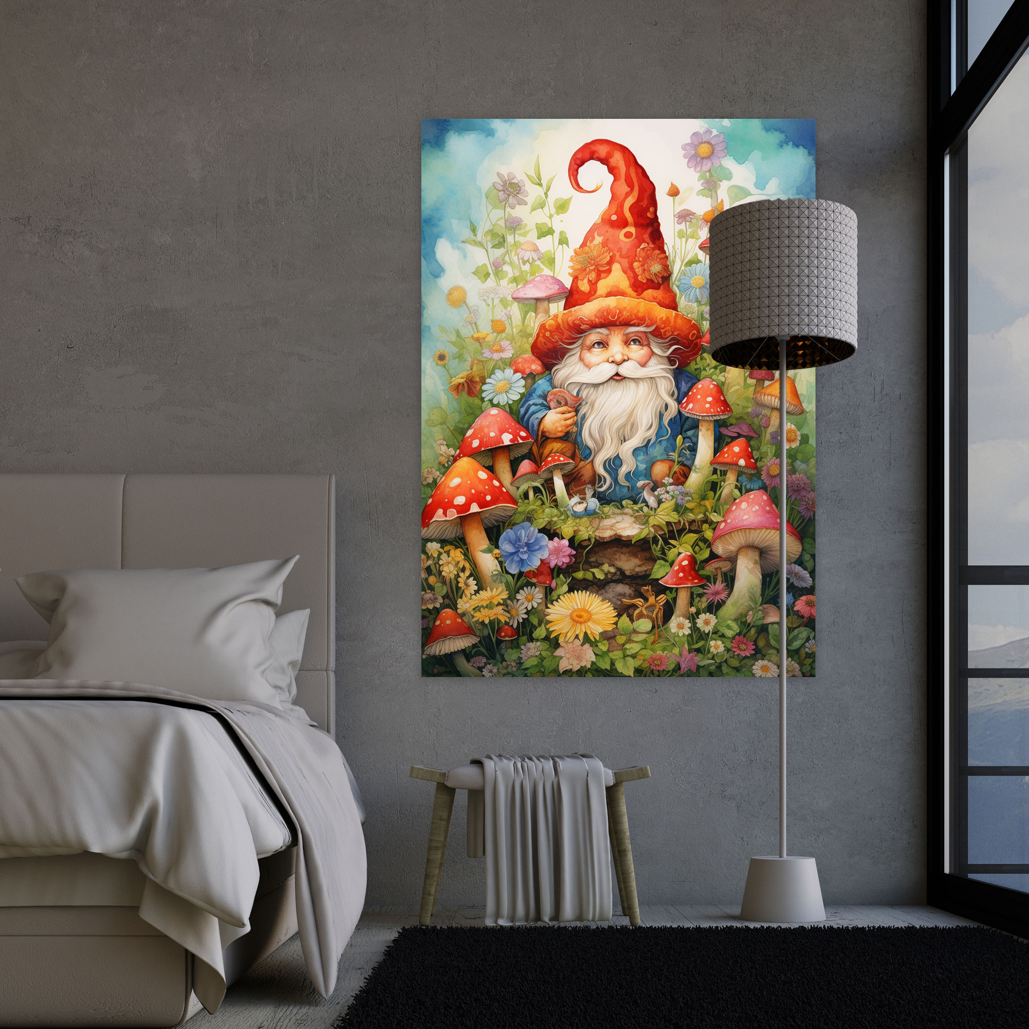 Gnome Canvas Print - Gnome, Vibrant, Gnome, Enchantment