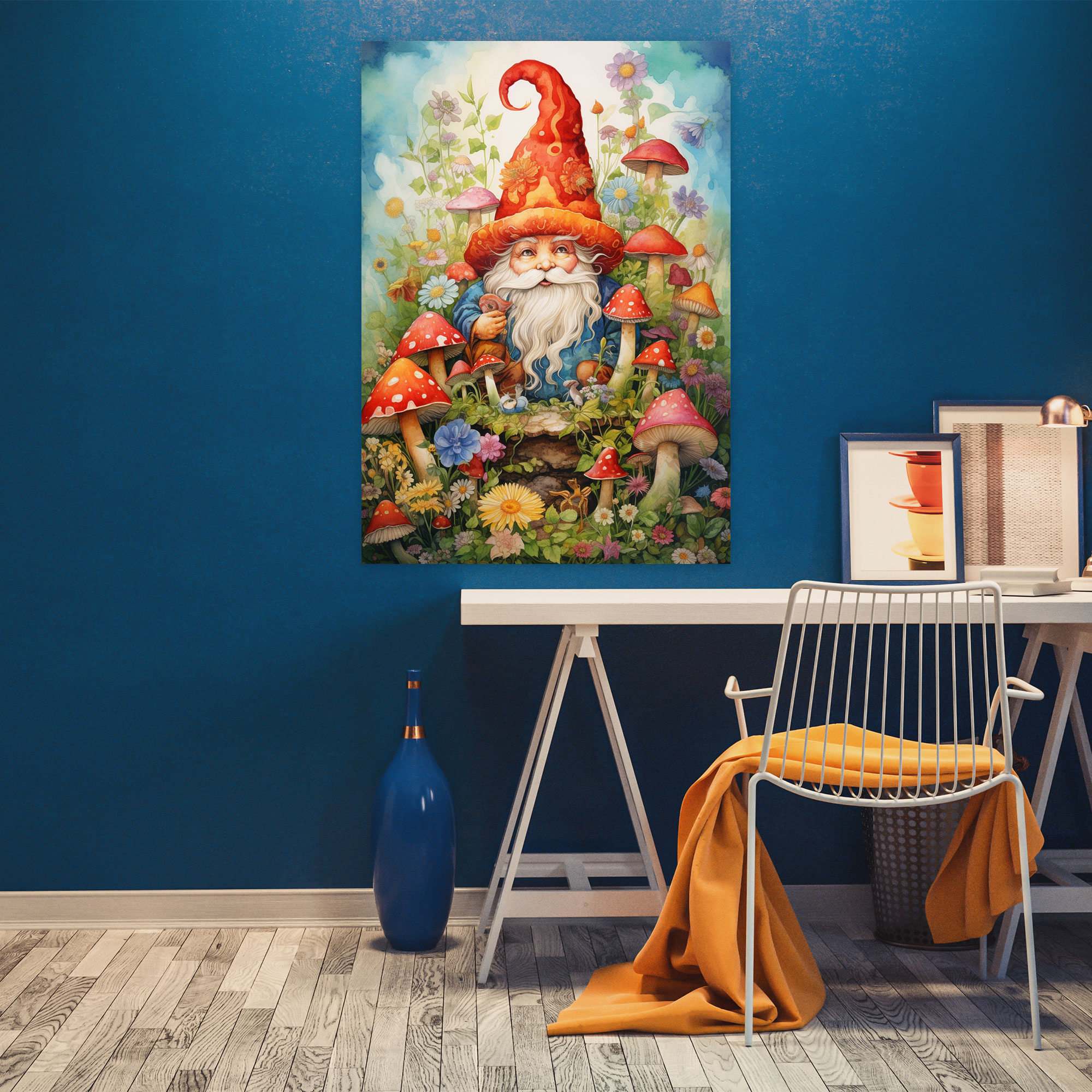 Gnome Canvas Print - Gnome, Vibrant, Gnome, Enchantment