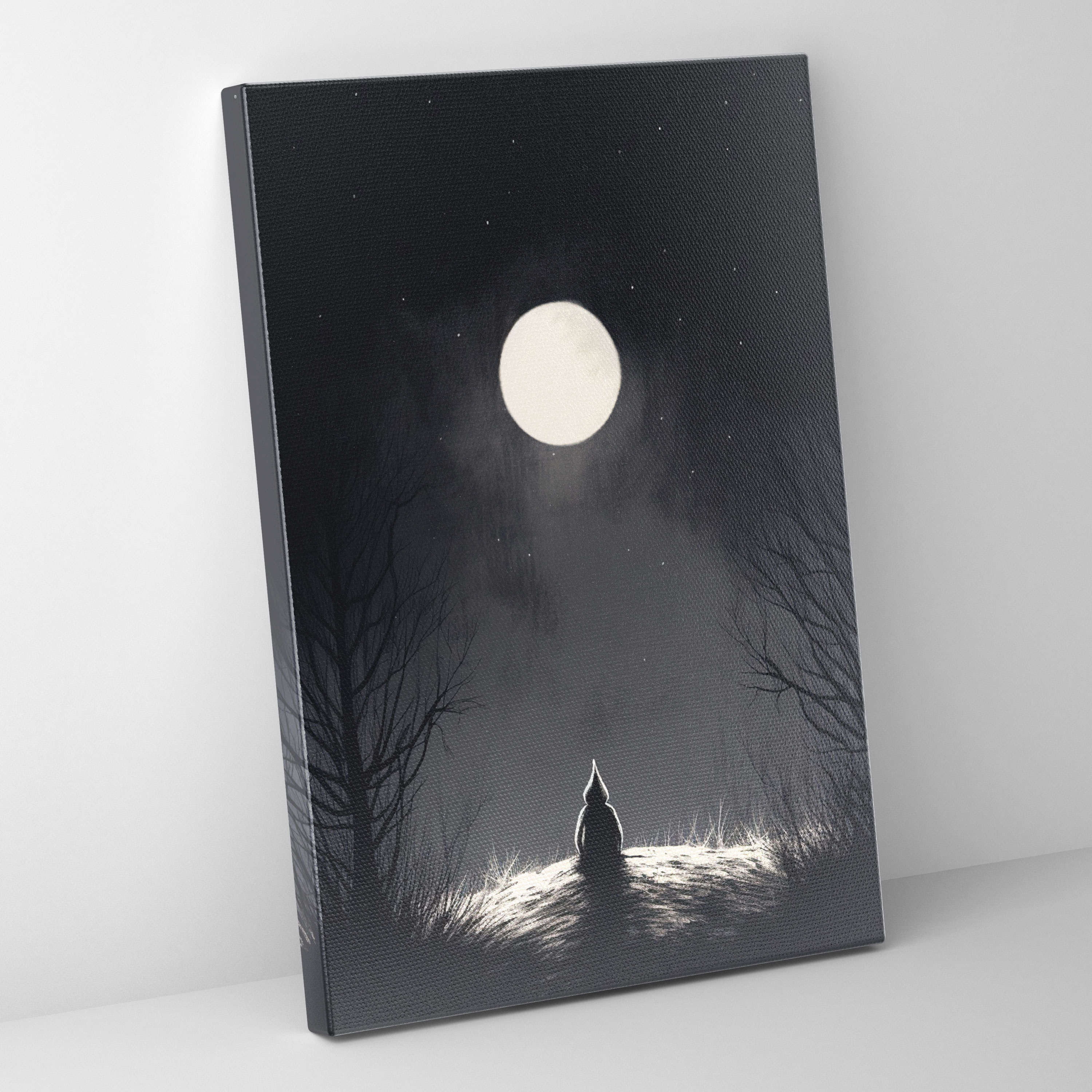 Gnome Canvas Print - Minimalist Black And White Wall Art - Gnome, Gnome, Black And White, Canvas Print