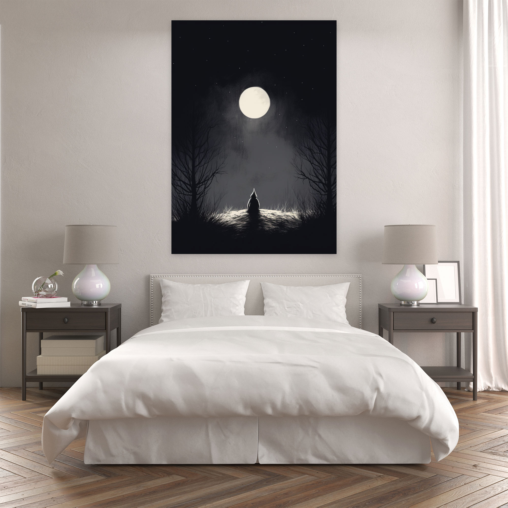 Gnome Canvas Print - Minimalist Black And White Wall Art - Gnome, Gnome, Black And White, Canvas Print