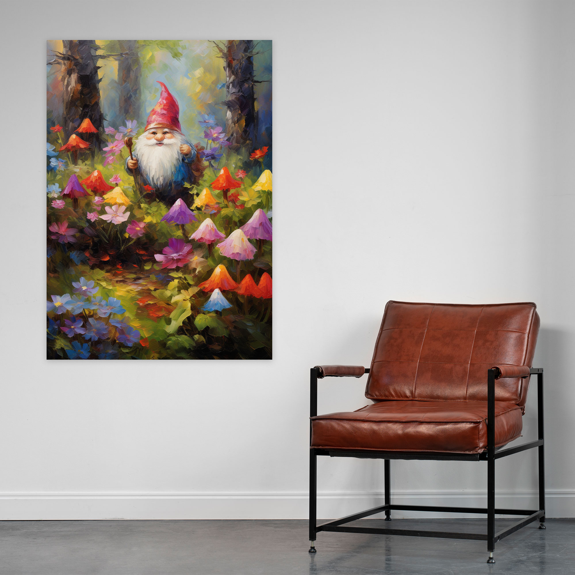 Gnome Canvas Print - Impressionist Oil Painting Wall Art - Gnome, Canvas Wall Art, Impressionist, Canvas Print